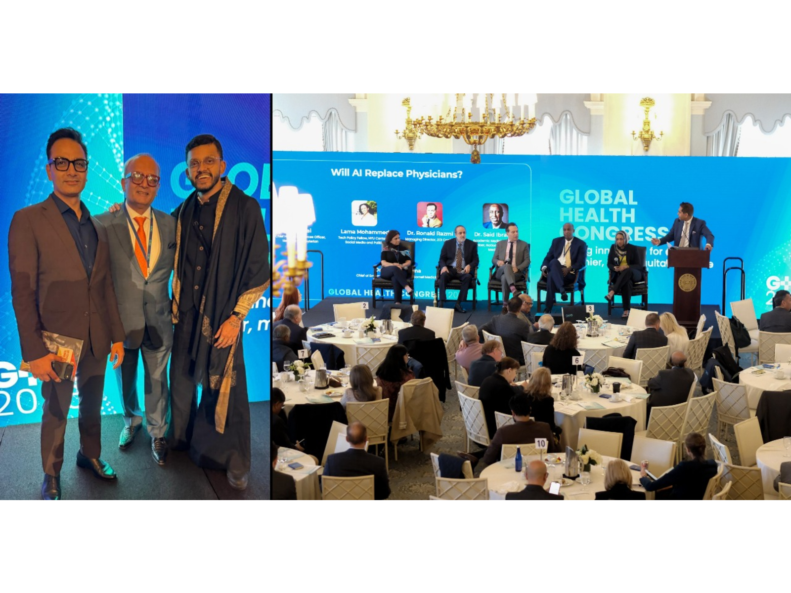 From left: Prashant Sharma, Charnock Hospital Group; Dr. Achintya Moulick, Global Health Forum; and Meghdut RoyChowdhury, Techno India Group, at the Global Health Congress in New York