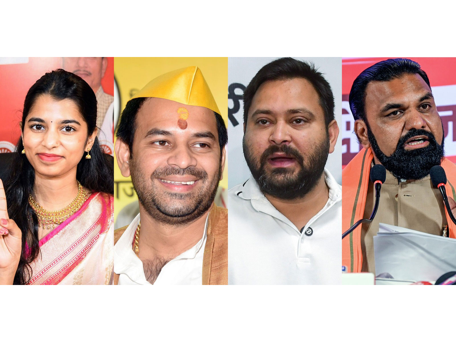 Key candidates in the Bihar Assembly polls. (Photo/ANI)