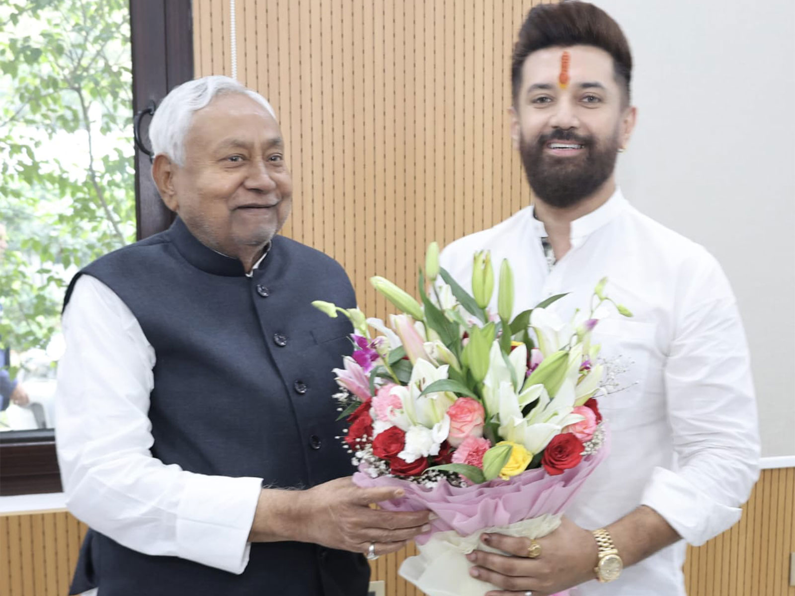 Chirag Paswan meets Nitish Kumar. (Photo/X@iChiragPaswan)