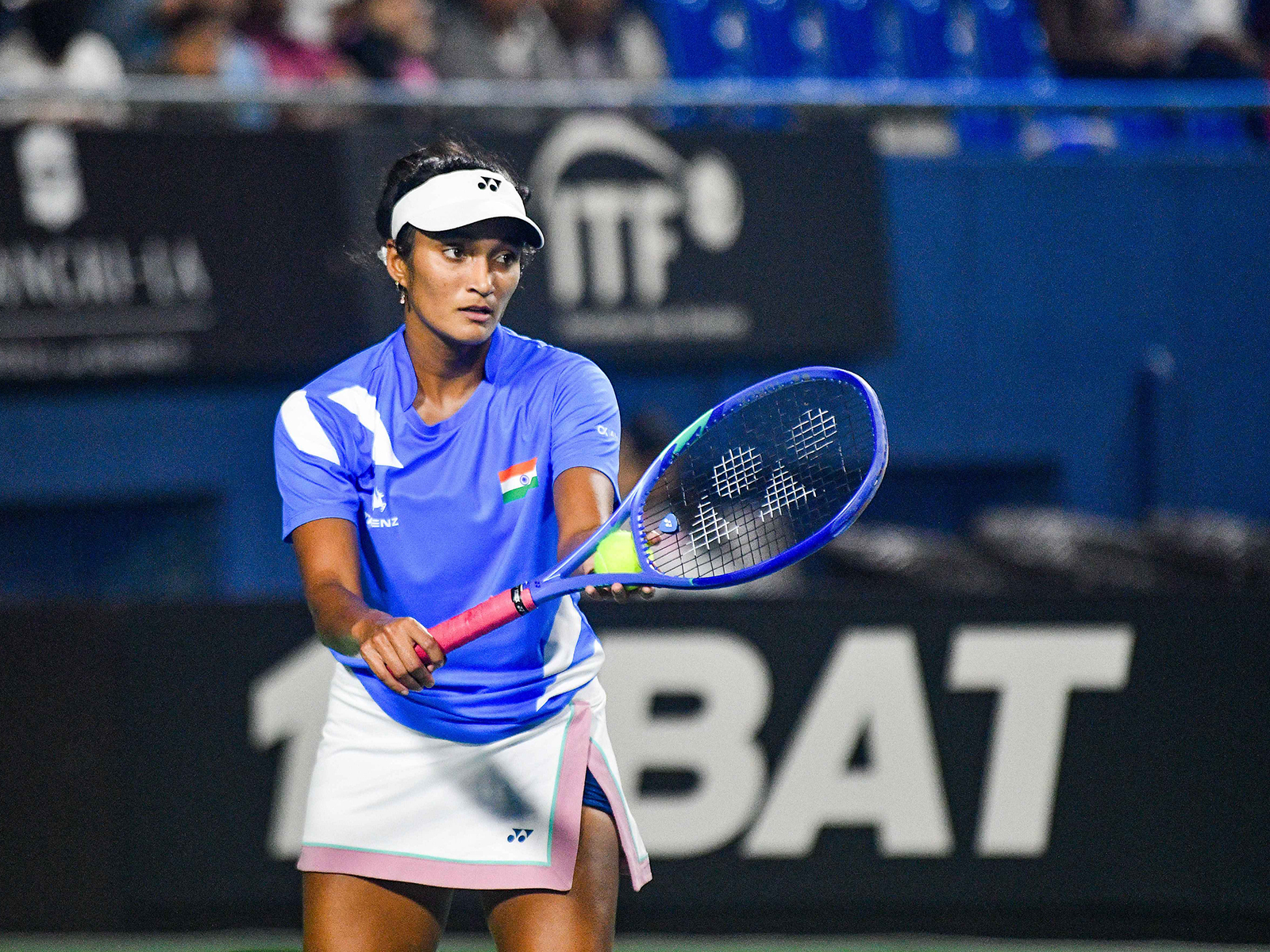  Sahaja Yamalapalli in action (Photo: Billie Jean King Cup) 