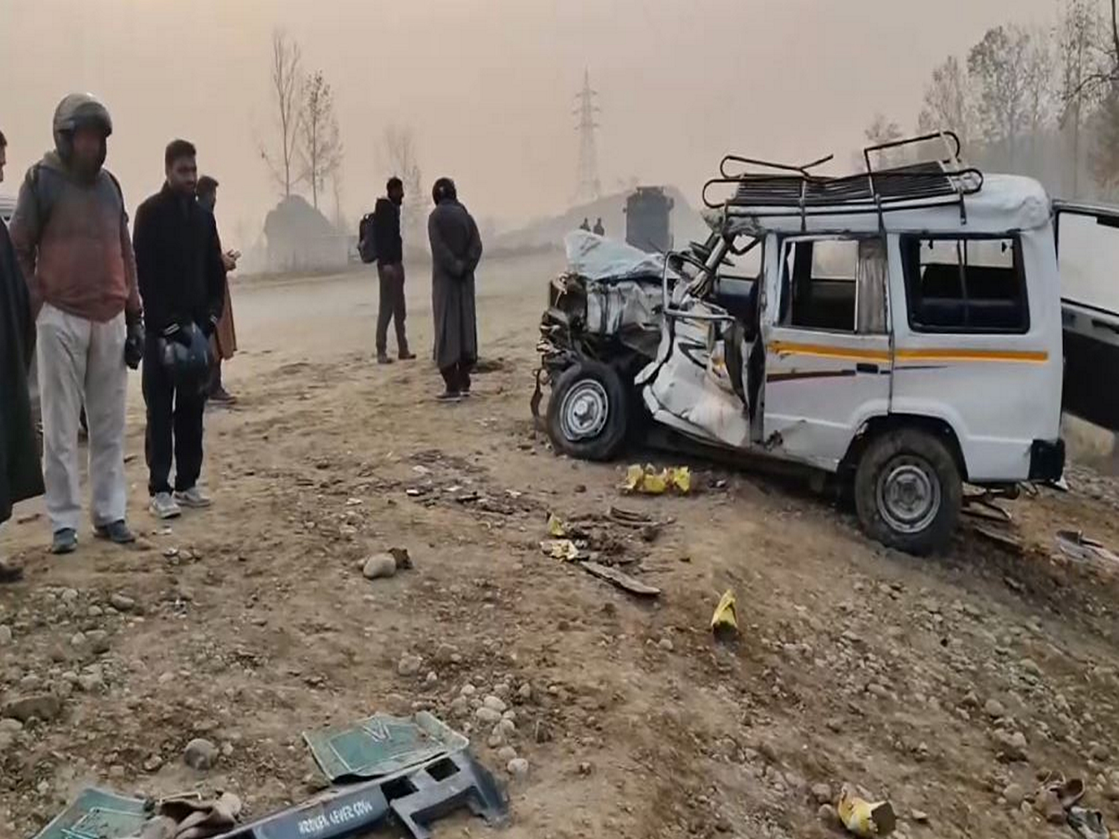 Visual of the crashed four-wheeler (Photo/ANI) Visual of the crashed four-wheeler (Photo/ANI)