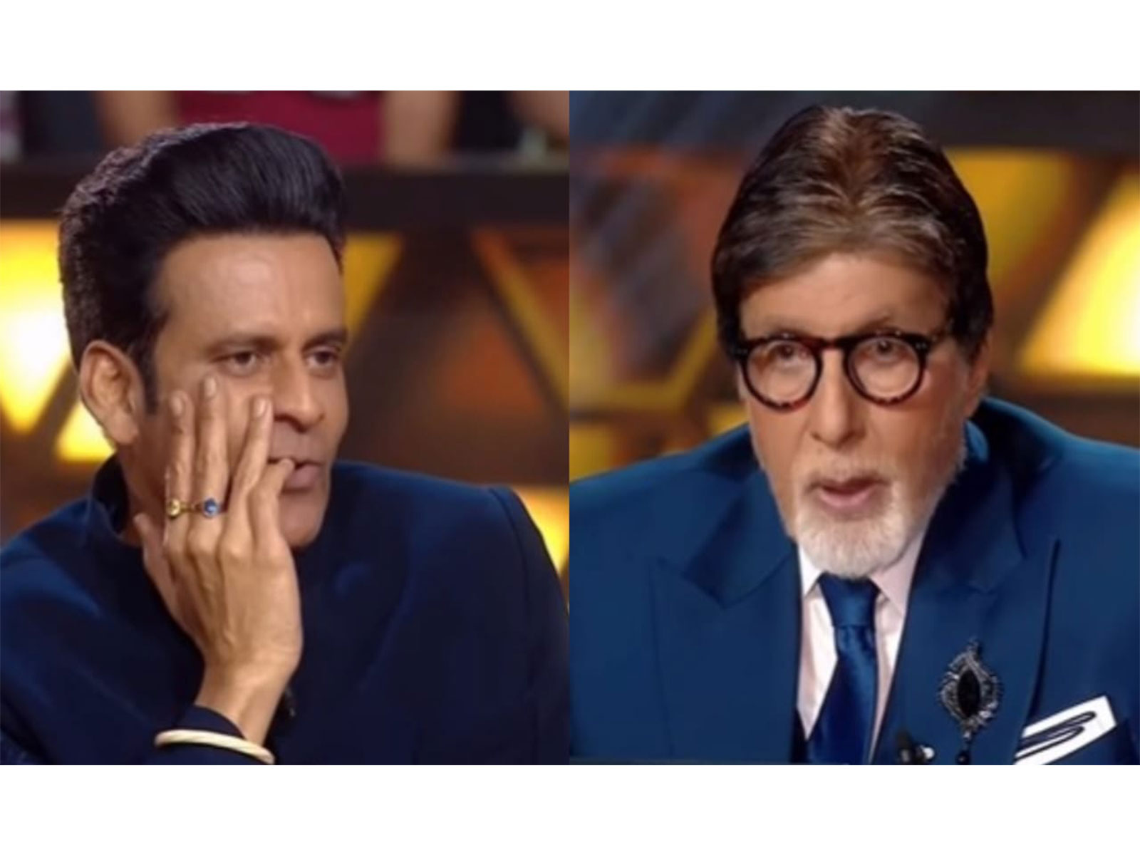 Manoj Bajpayee (L) Amitabh Bachchan (R) (Photo/instagram/@sonytvofficial )