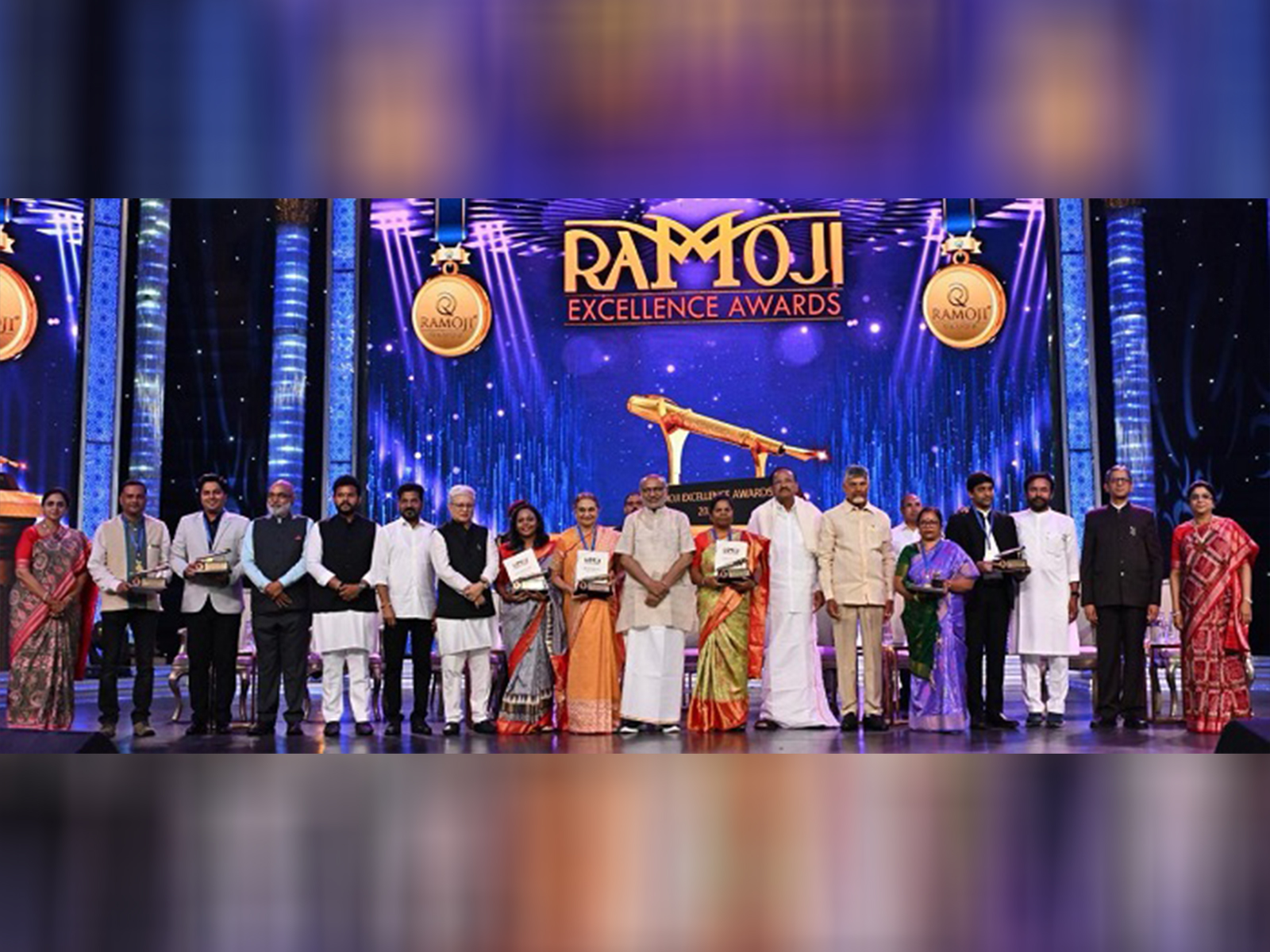 Ramoji Excellence Awards, Awardees, 2025 with Hon’ble Vice-President of India and other dignitaries