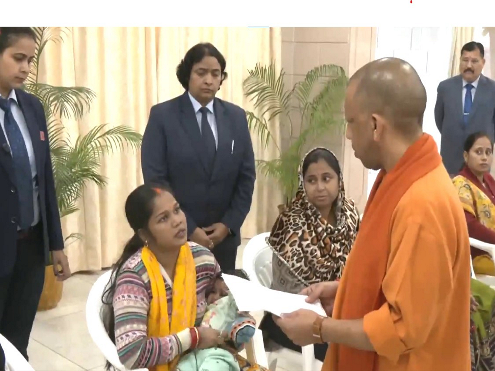 CM Yogi orders immediate care for ailing infant after mother seeks help at Janata Darshan (Photo/ANI)