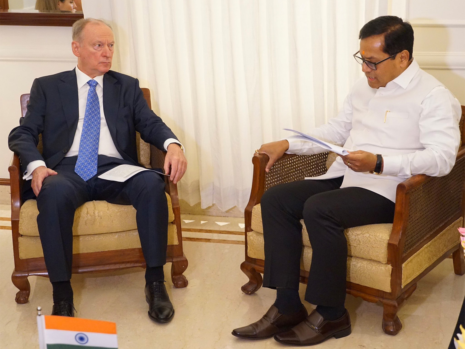 Union Minister Sarbananda Sonowal, and Nikolai Patrushev, Chairman of the Maritime Board of Russia (Photo/X@RusEmbIndia) Union Minister Sarbananda Sonowal, and Nikolai Patrushev, Chairman of the Maritime Board of Russia (Photo/X@RusEmbIndia)