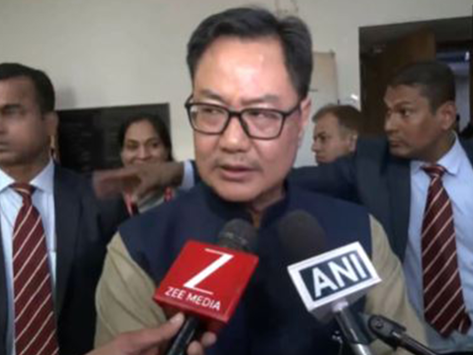 Union Minister Kiren Rijiju during the National Conference 2025 on “Dharti Aaba Birsa Munda organised by Rajdhani College, University of Delhi in New Delhi. (Photo/ANI)