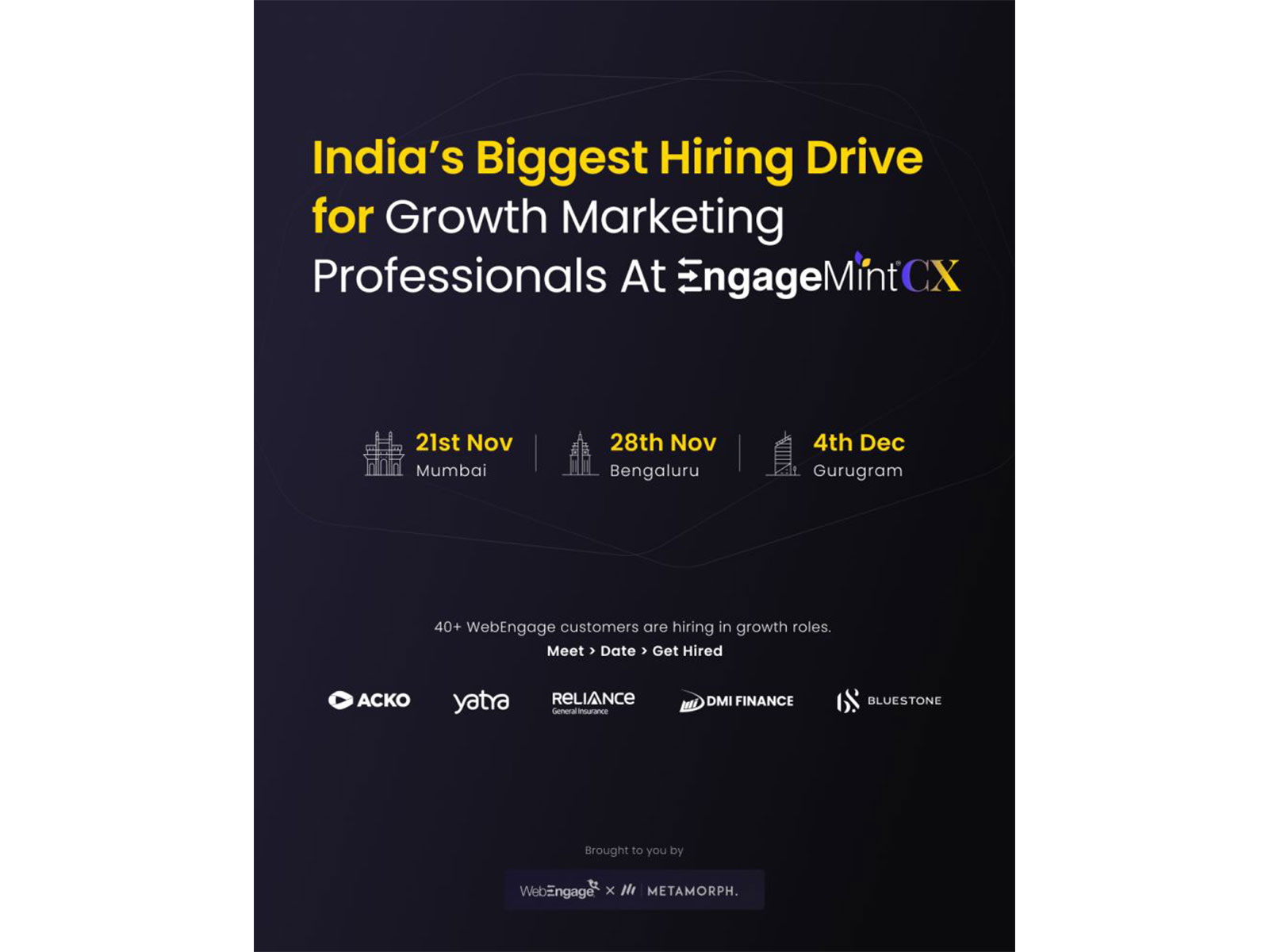 The initiative will bring together 40+ of India’s most iconic brands and 500+ pre-screened candidates, offering 100+ open positions across marquee brands