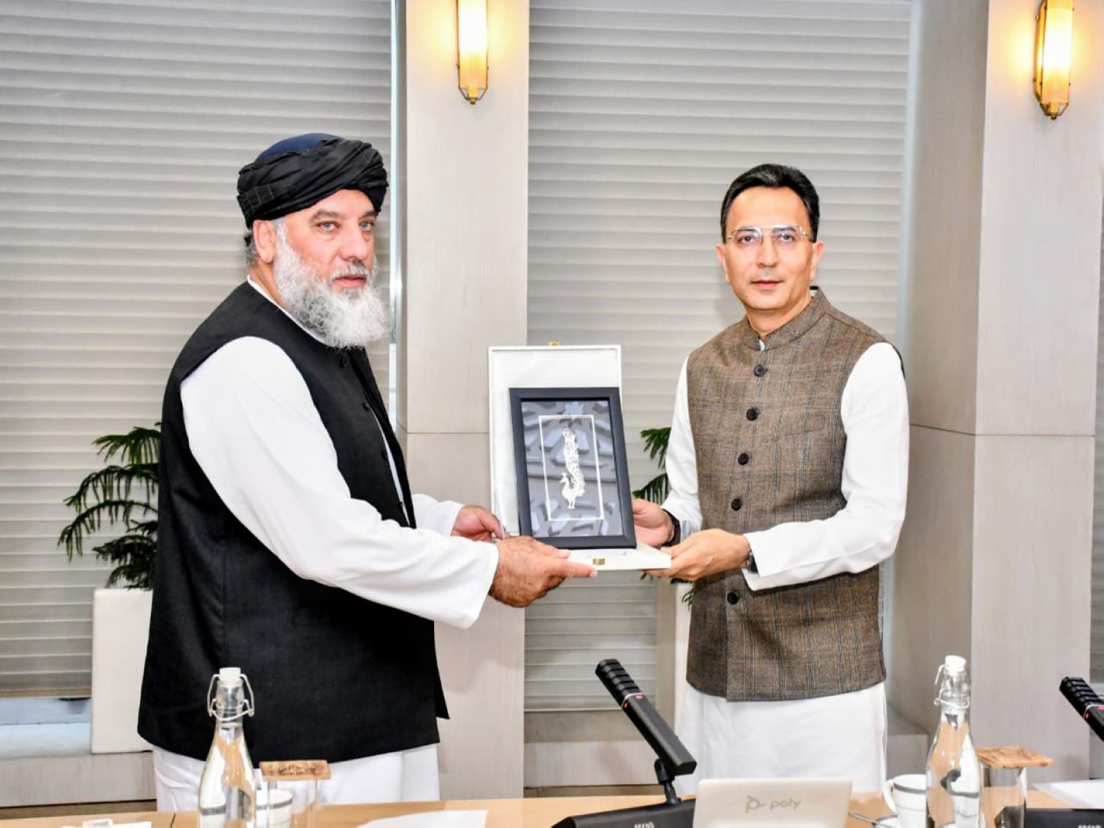 Afghan Trade Minister Azizi with Union Minister of State Jitin Prasada (Photo: @JitinPrasada/X) Afghan Trade Minister Azizi with Union Minister of State Jitin Prasada (Photo: @JitinPrasada/X)