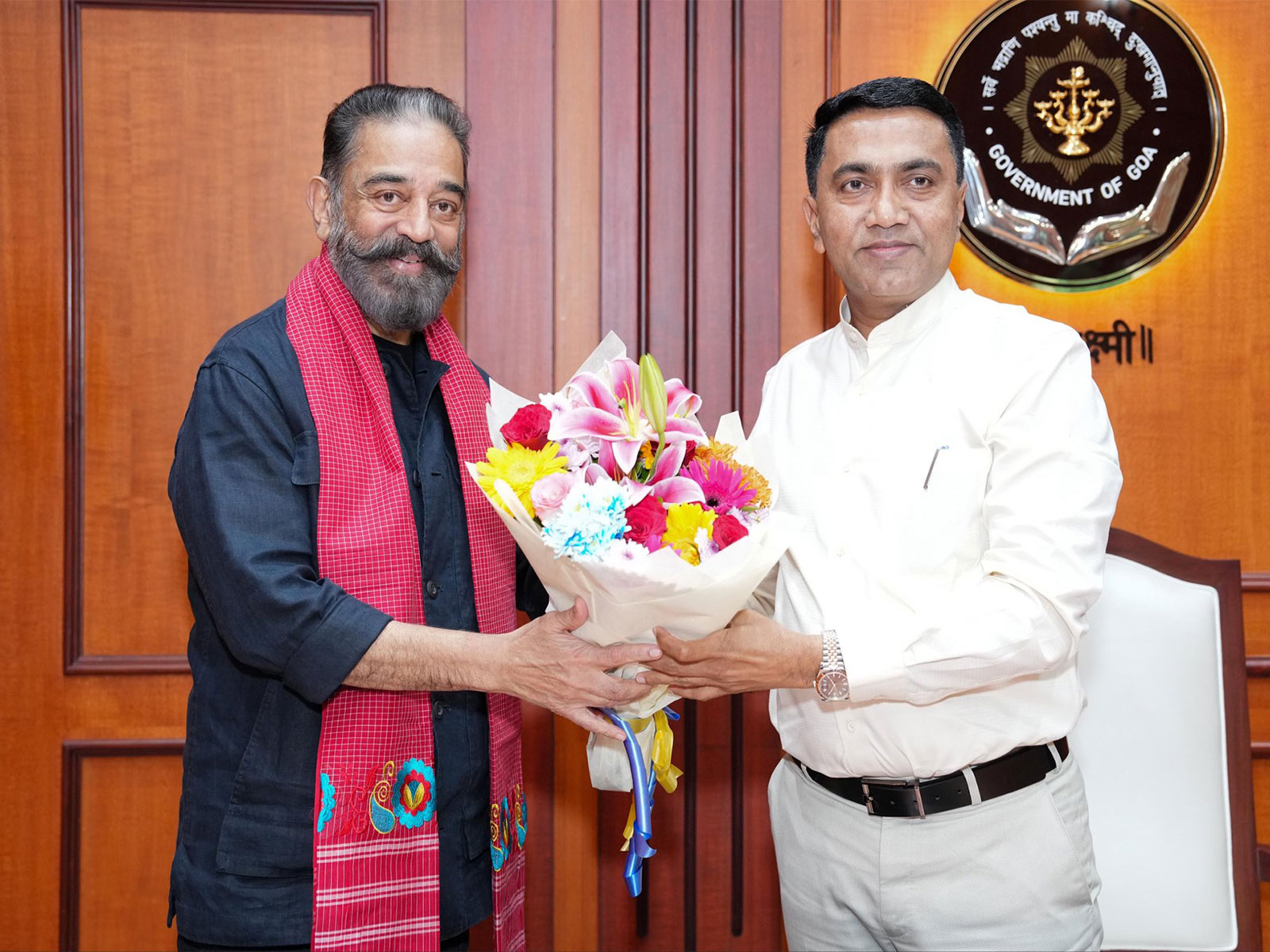 Actor-politician Kamal Haasan with Goa CM Pramod Sawant (Image source:X/@ikamalhaasan)