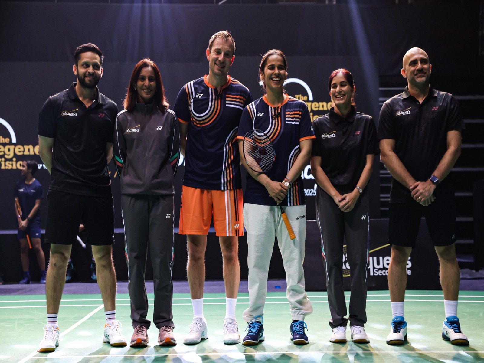 Parupalli Kashyap, Aparna Popat, Peter Gade, Saina Nehwal, Sayali Gokhale and Anand Pawar (Photo: LV Legacy Tour)