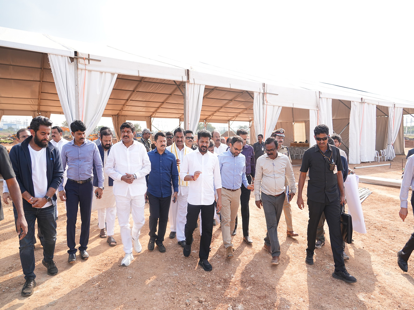 Telangana Chief Minister A Revanth Reddy reviews arrangements at venue of Global Summit (Photo/Telangana CMO)