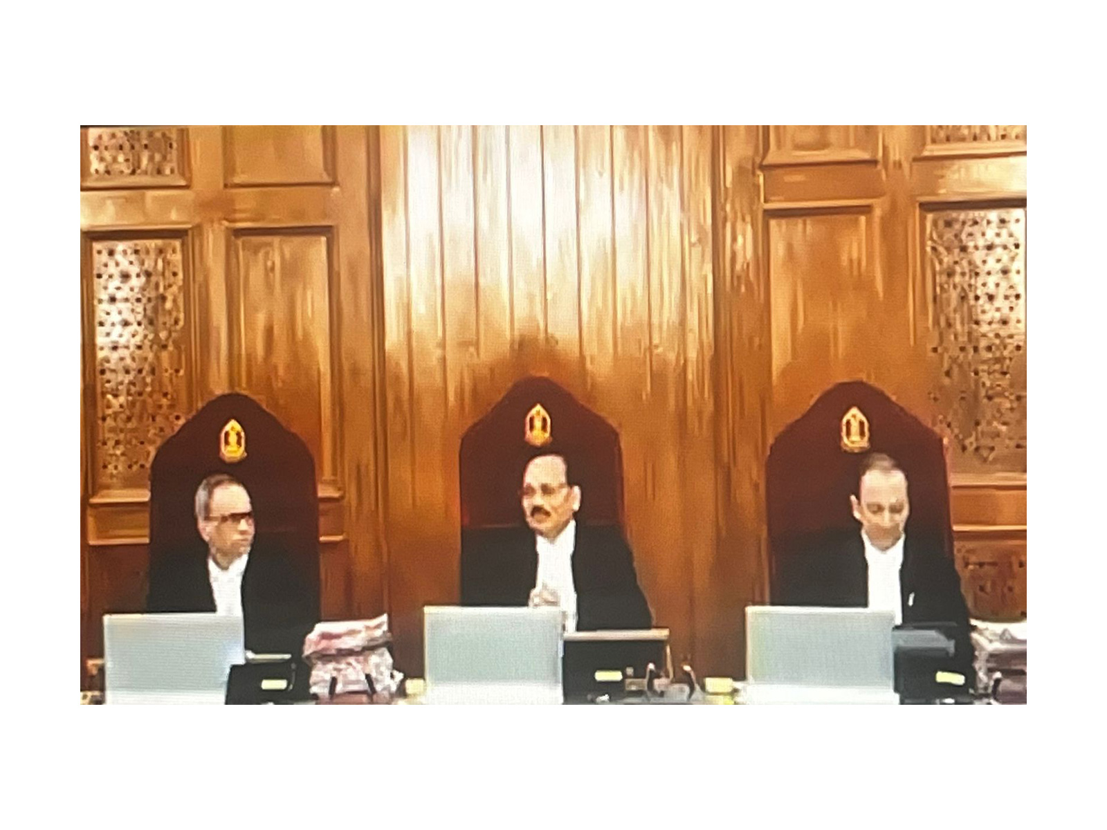 Chief Justice Surya Kant (middle) along withJustices Joymalya Bagchi and Atul S Chandurkar (Photo/ANI)