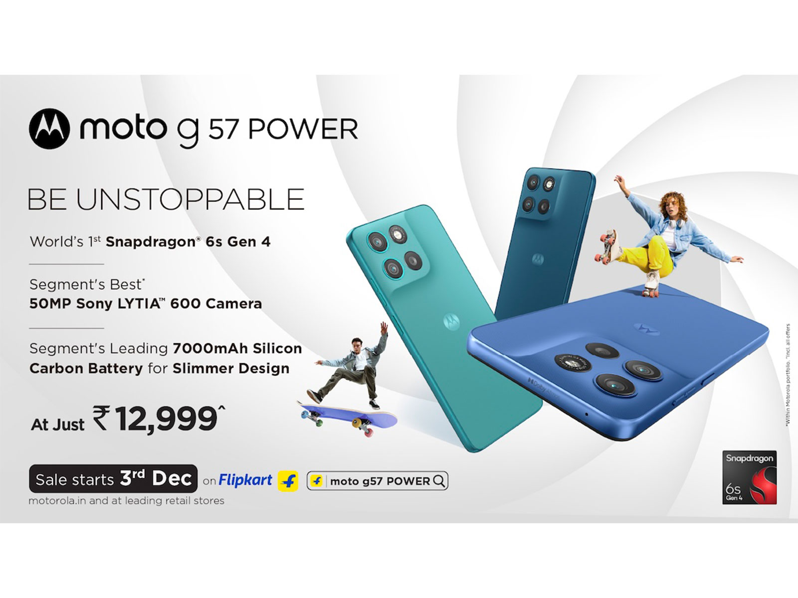 Motorola launches moto g57 Power at just Rs. 12,999*