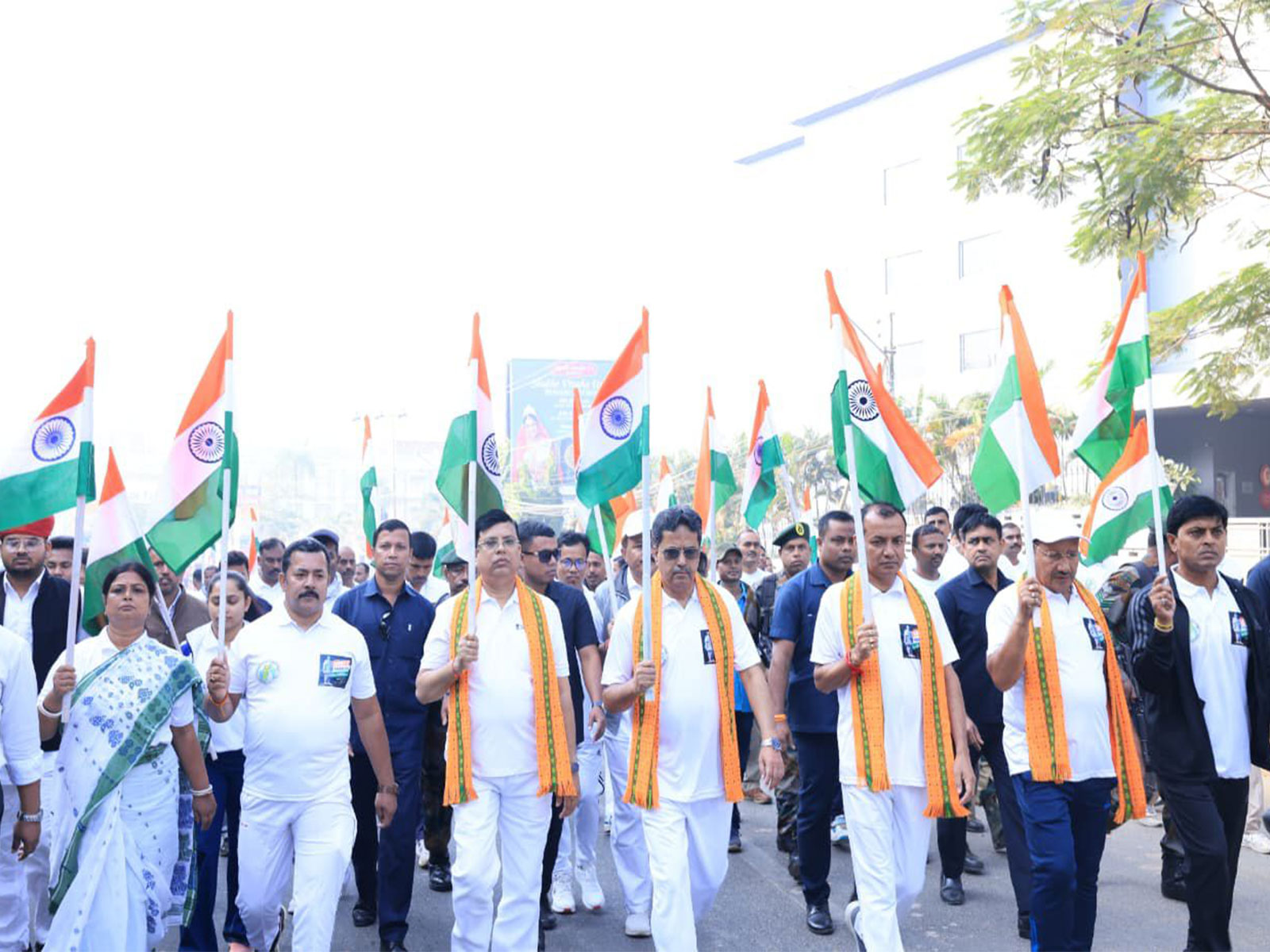 Tripura CM Manik Saha flags off unity march. (Photo/ANI)