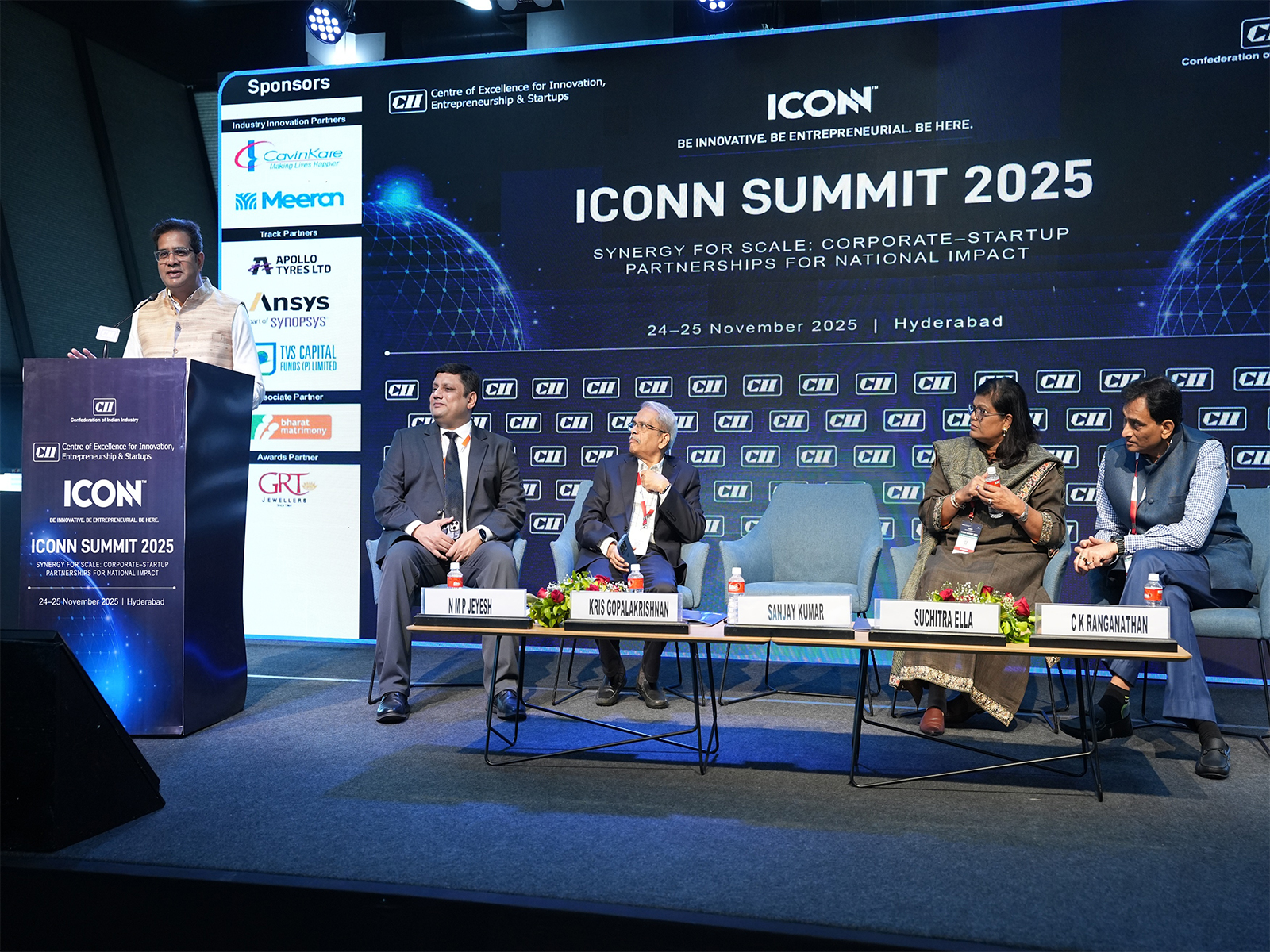 Mr Sanjay Kumar, Special Chief Secretary, ITE&C and Industries & Commerce, Government of Telangana, addressing the delegates at the ICONN Summit 2025