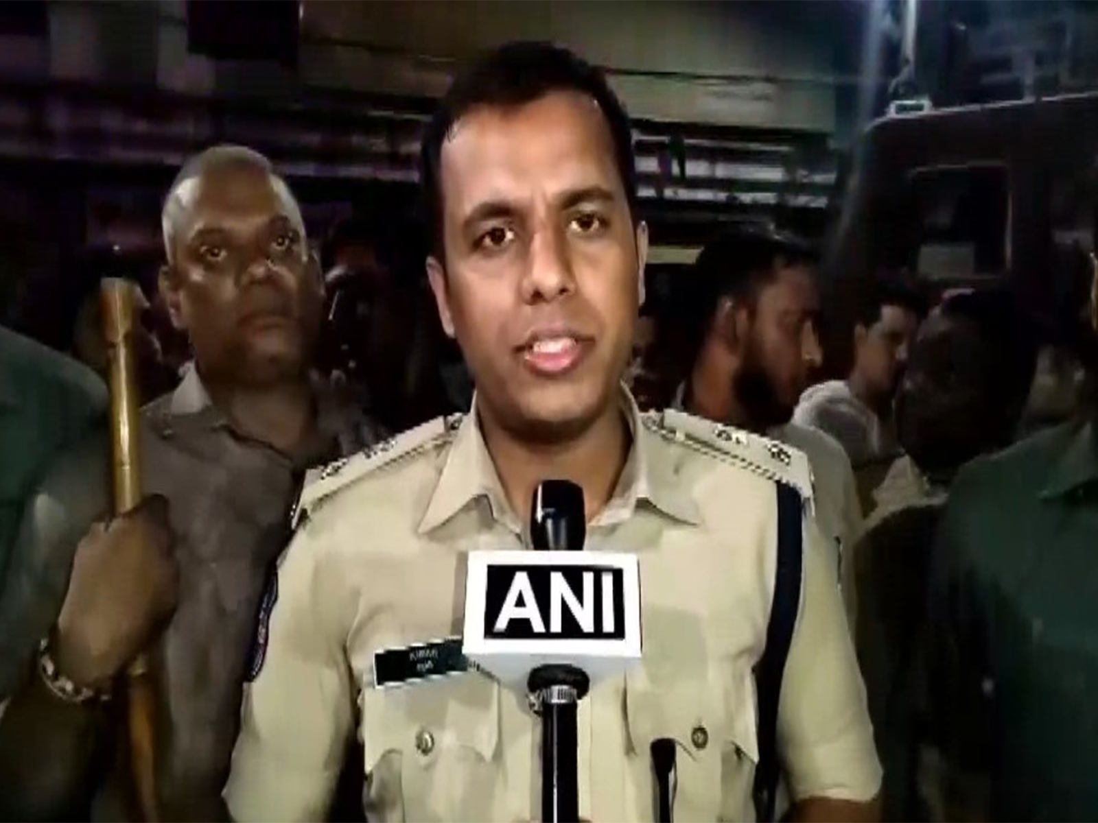 Kiran Prabhakar, DCP South Zone, Hyderabad at fire site (Photo/ANI)