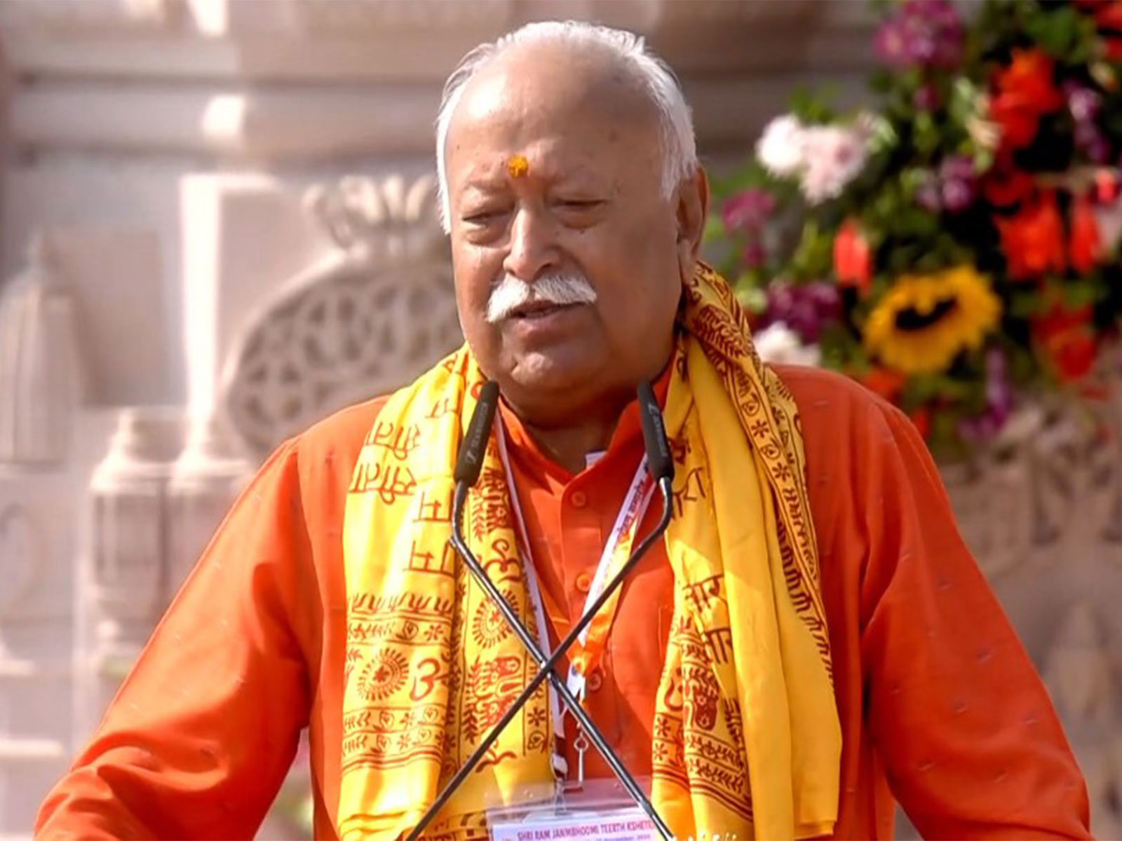 RSS chief Mohan Bhagwat at Ram Mandir in Ayodhya (Photo/ANI)