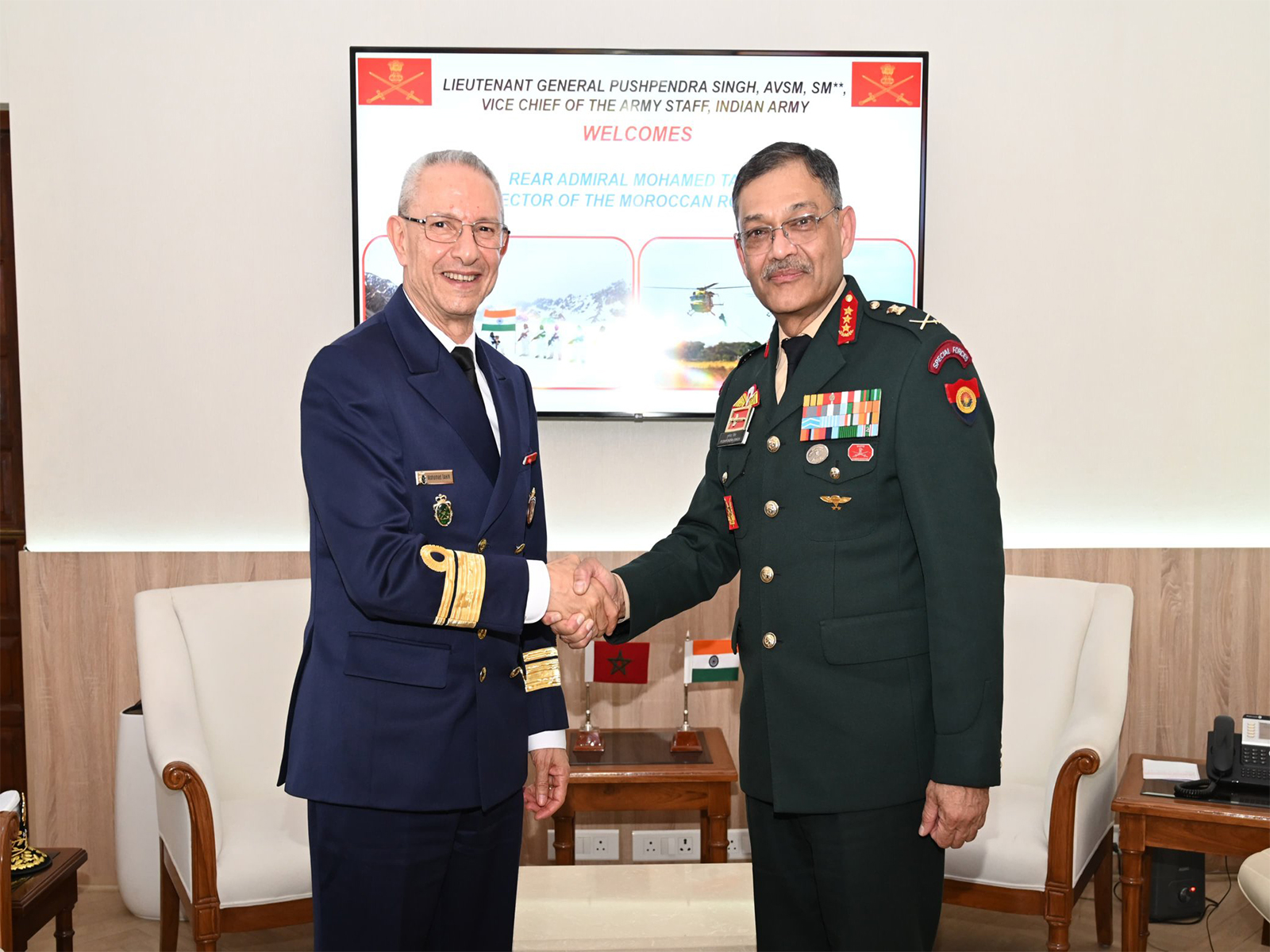 Moroccan Navy Inspector meets Vice Chief of Army Staff (Photo:X/@adgpi) Moroccan Navy Inspector meets Vice Chief of Army Staff (Photo:X/@adgpi)