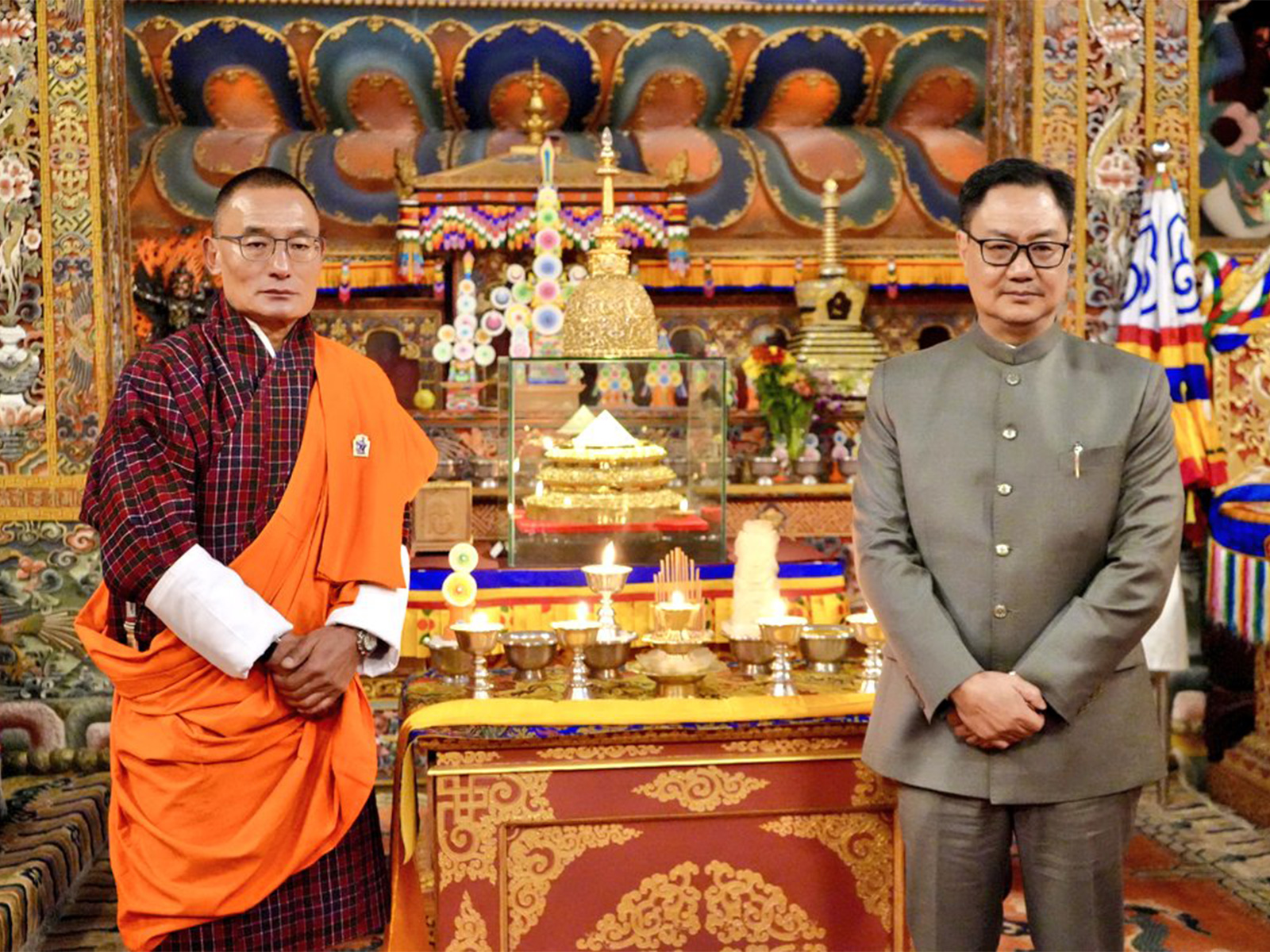 Holy Buddha Relics bid farewell from Thimphu (Photo/X@KirenRijiju)