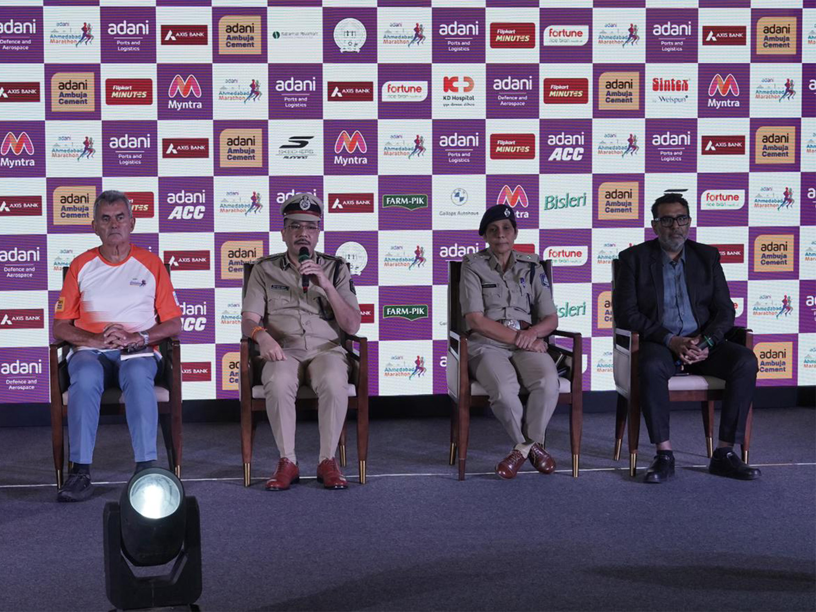 Press briefing ahead of the marathon race. (Photo: Adani Sportsline)