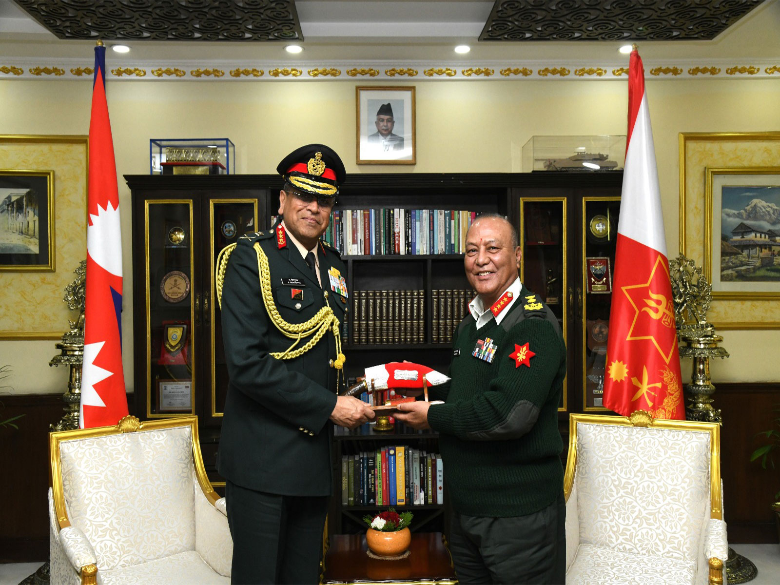Lt Gen Anindya Sengupta of the Indian Army with Nepal COAS Ashok Raj Sigdel (Photo/ X@IndiaInNepal) Lt Gen Anindya Sengupta of the Indian Army with Nepal COAS Ashok Raj Sigdel (Photo/ X@IndiaInNepal)