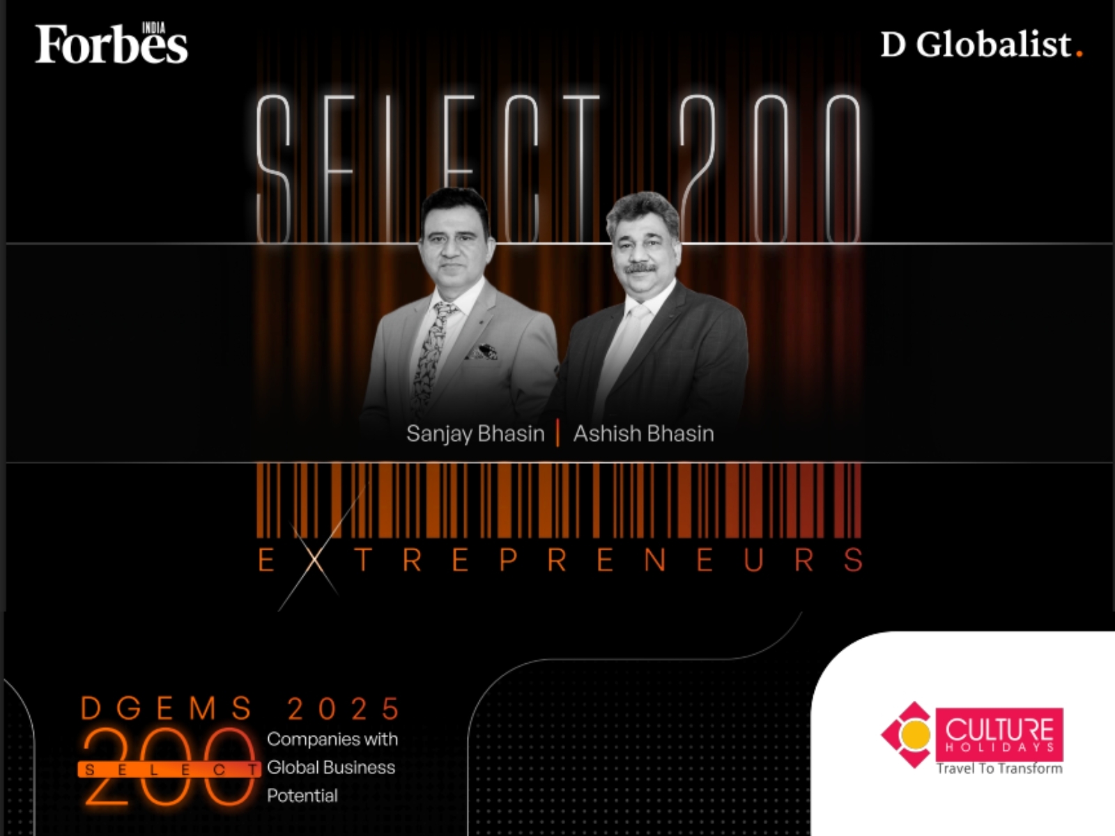 Culture Holidays Recognised in Forbes India DGEMS 2025 Select 200