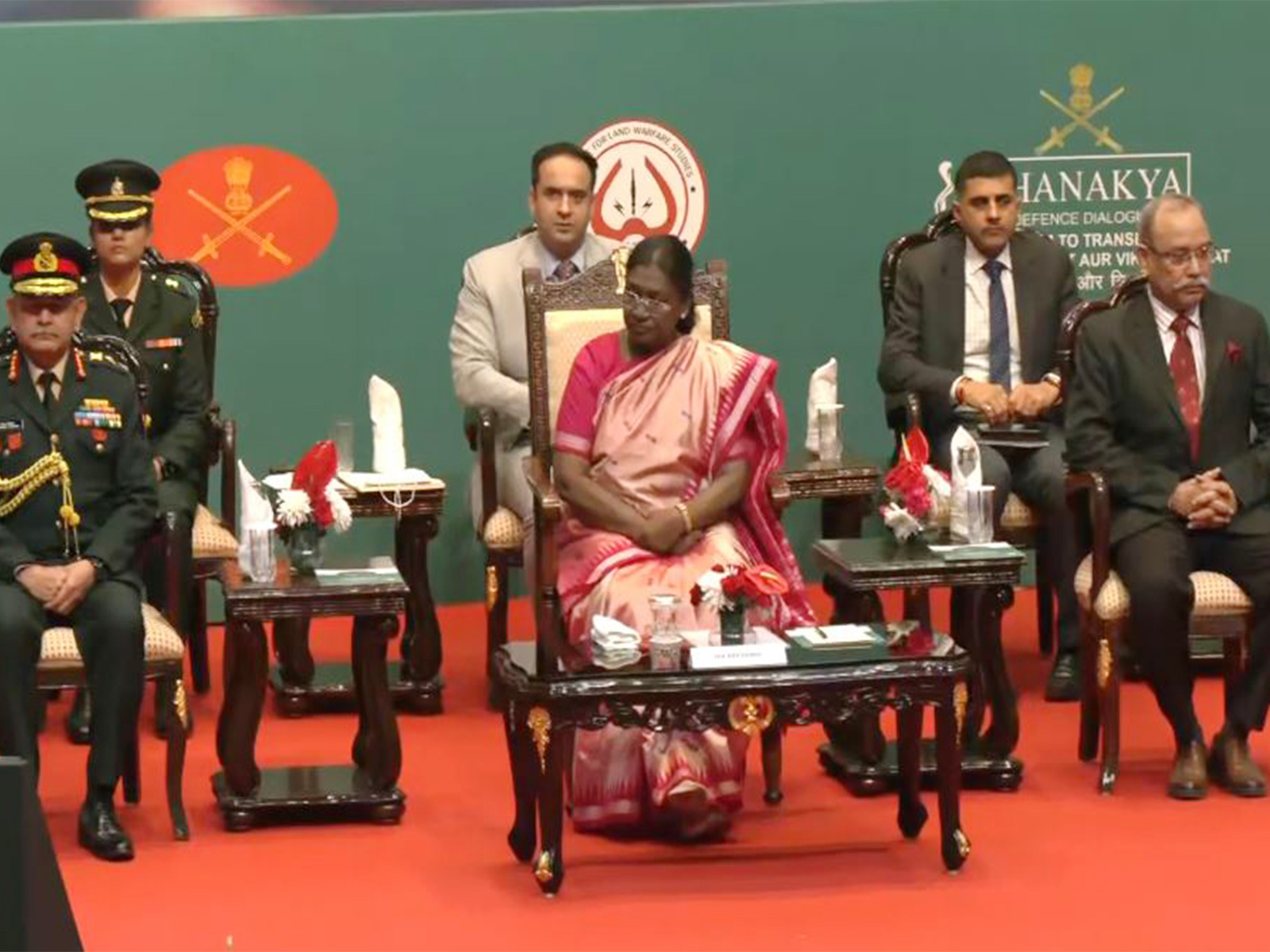 President Droupadi Murmu at inaugural session of Chanakya Defence Dialogue 2025 (Photo/ANI)