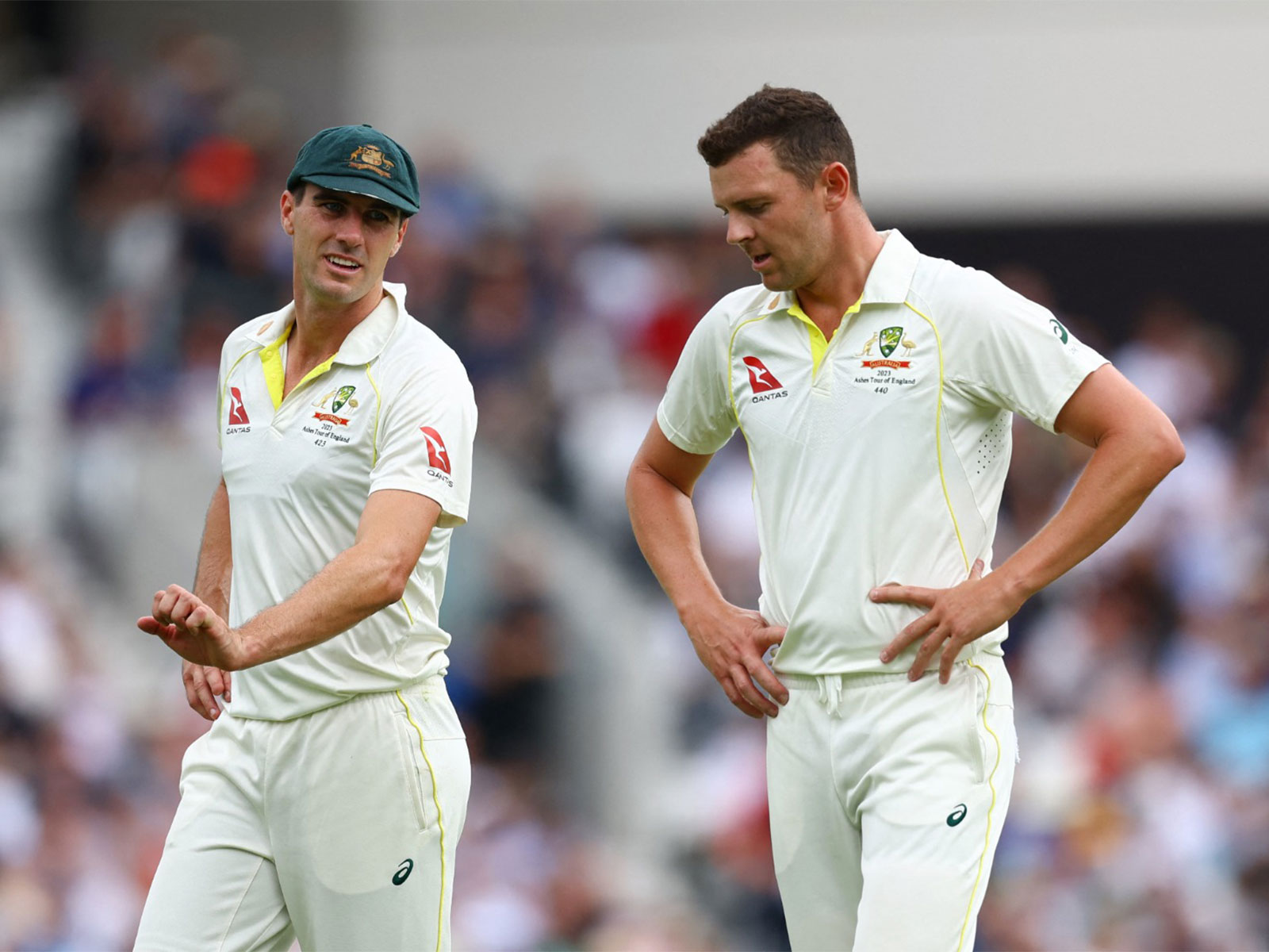 Pat Cummins and Josh Hazlewood. (Photo: Reuters)