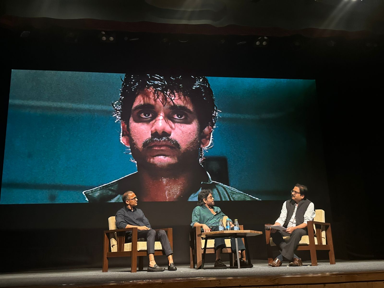 C.V Rao & Akkineni Nagarjuna at the Masterclass at the 56th IFFI (Photo: IFFI)