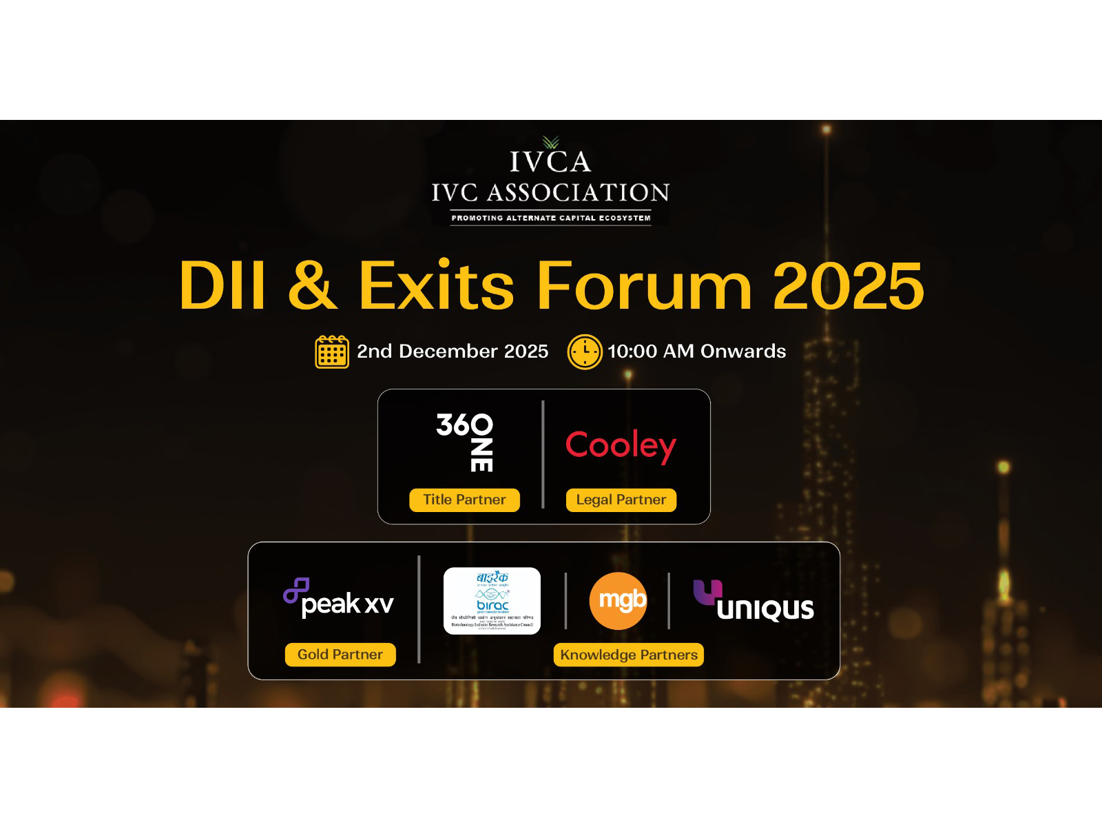 IVCA’s DII & Exits Forum 2025 to Bring Policymakers and Investors Together to Deepen India’s Domestic Capital Base