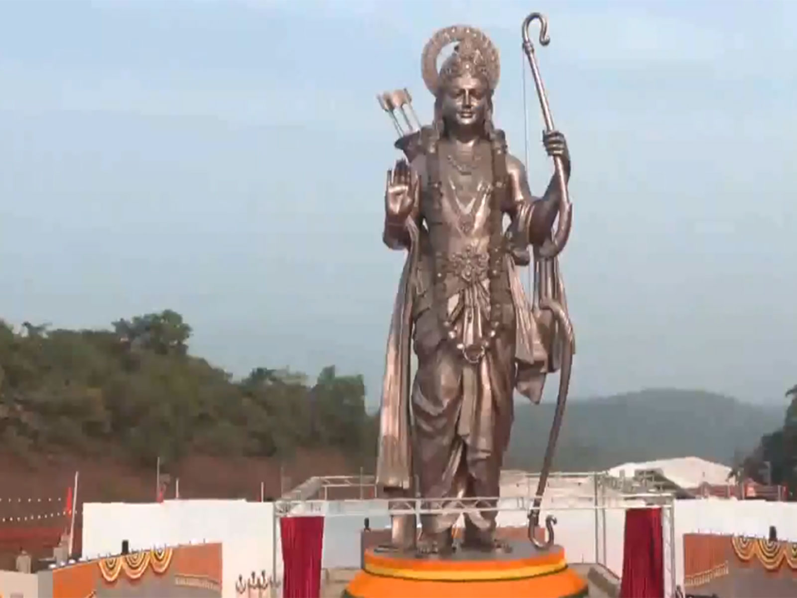 Visual of the 77-foot Lord Ram bronze statue (Photo: ANI)