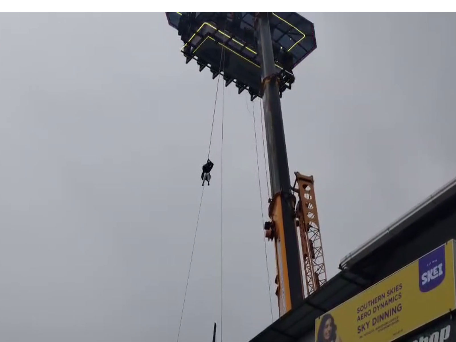 Tourists were stranded at a private sky dining setup in Anachal, Idukki (Photo/ANI)