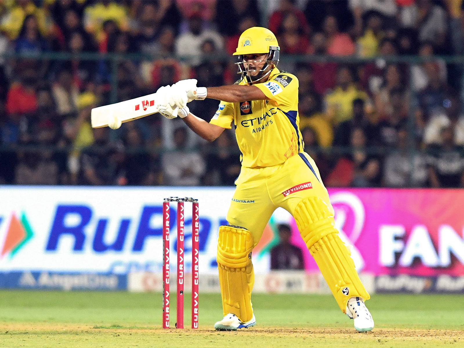 Ayush Mhatre playing for CSK. (Photo: ANI)