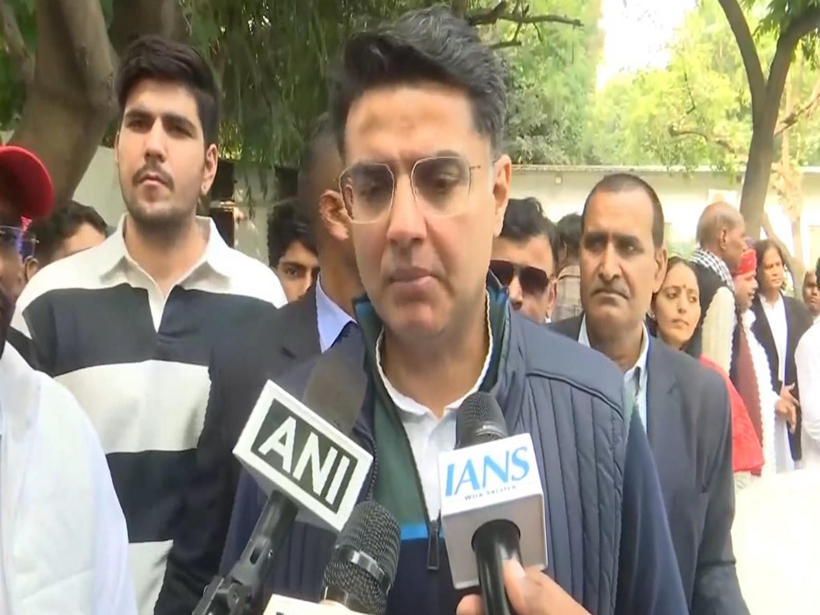 Senior Congress leader Sachin Pilot speaking to reporters in jaipur. (Photo/ANI)