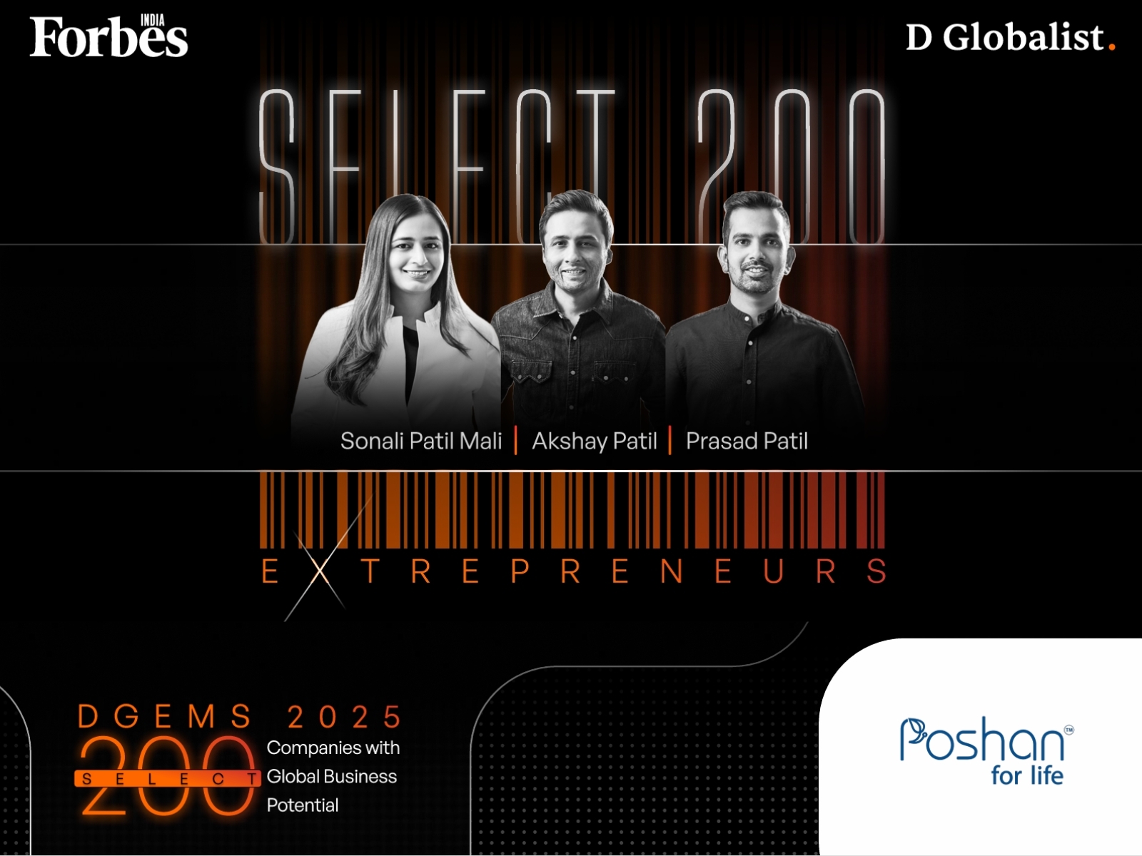 From Small Town to Global Stage: Forbes India Names Poshan For Life in DGEMS 2025 Select 200