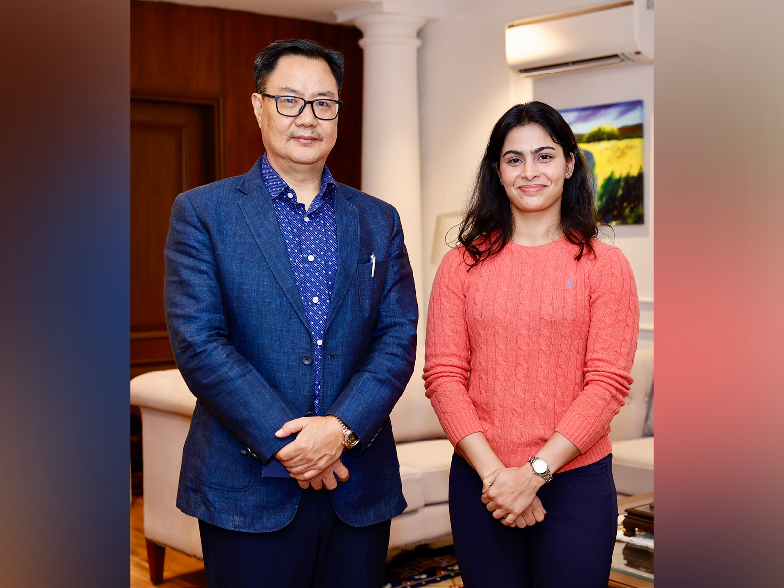 Manu Bhaker and Kiren Rijiju (Photo: X/@KirenRijiju)