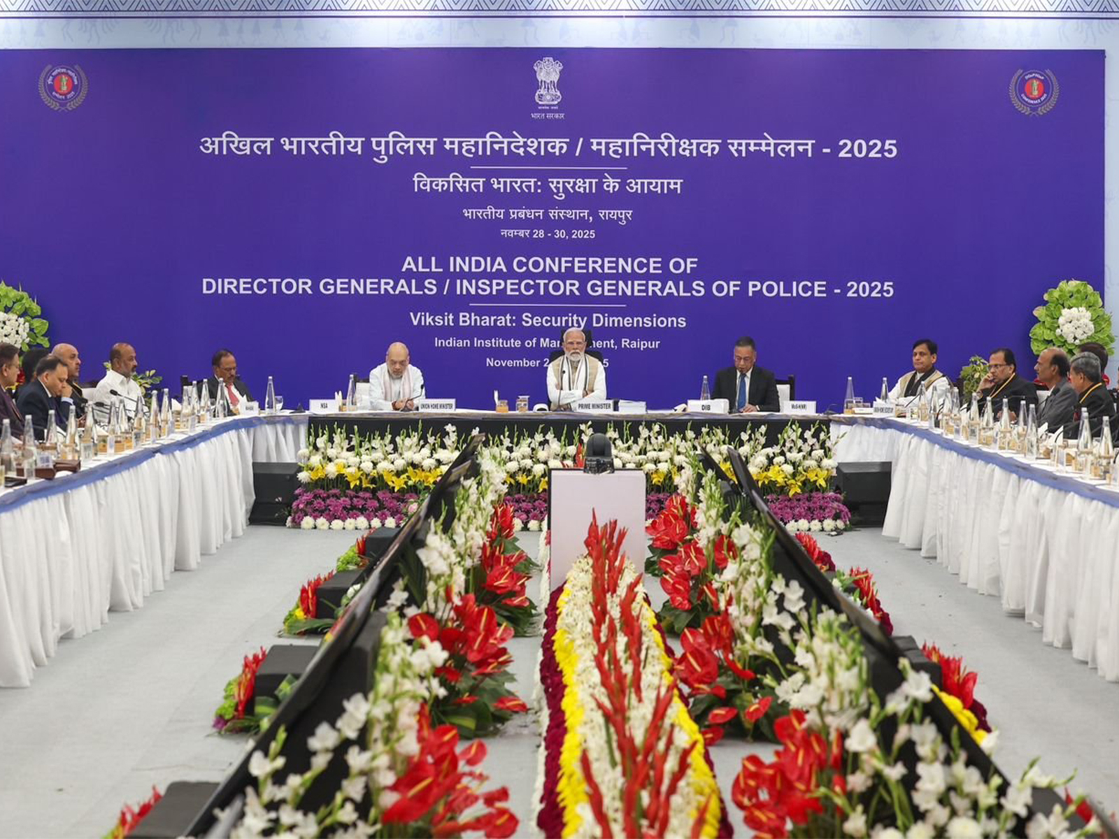 Prime Minister Narendra Modi at the DGP/IGP Conference in Raipur discussing security innovations (Photo/X@narendramod)