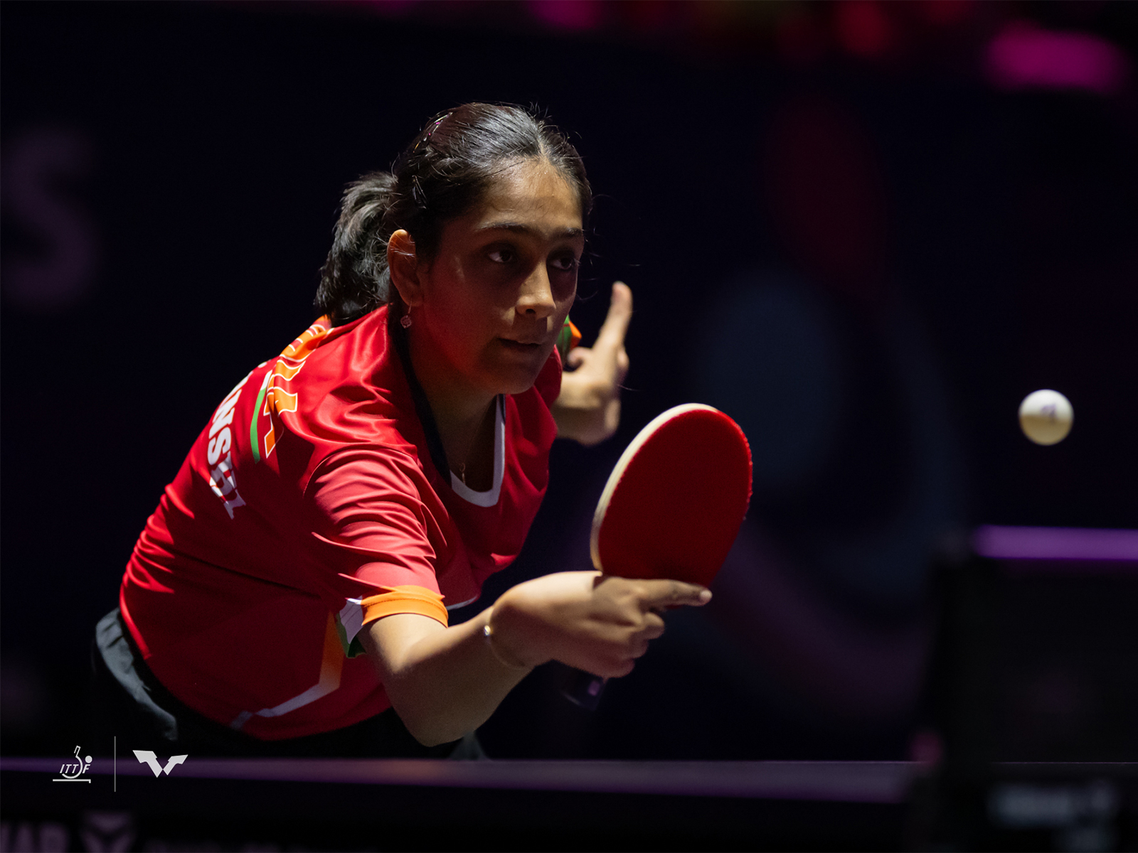 Divyanshi Bhowmick in action at the ITTF World Youth Championships (Photo: ITTF)