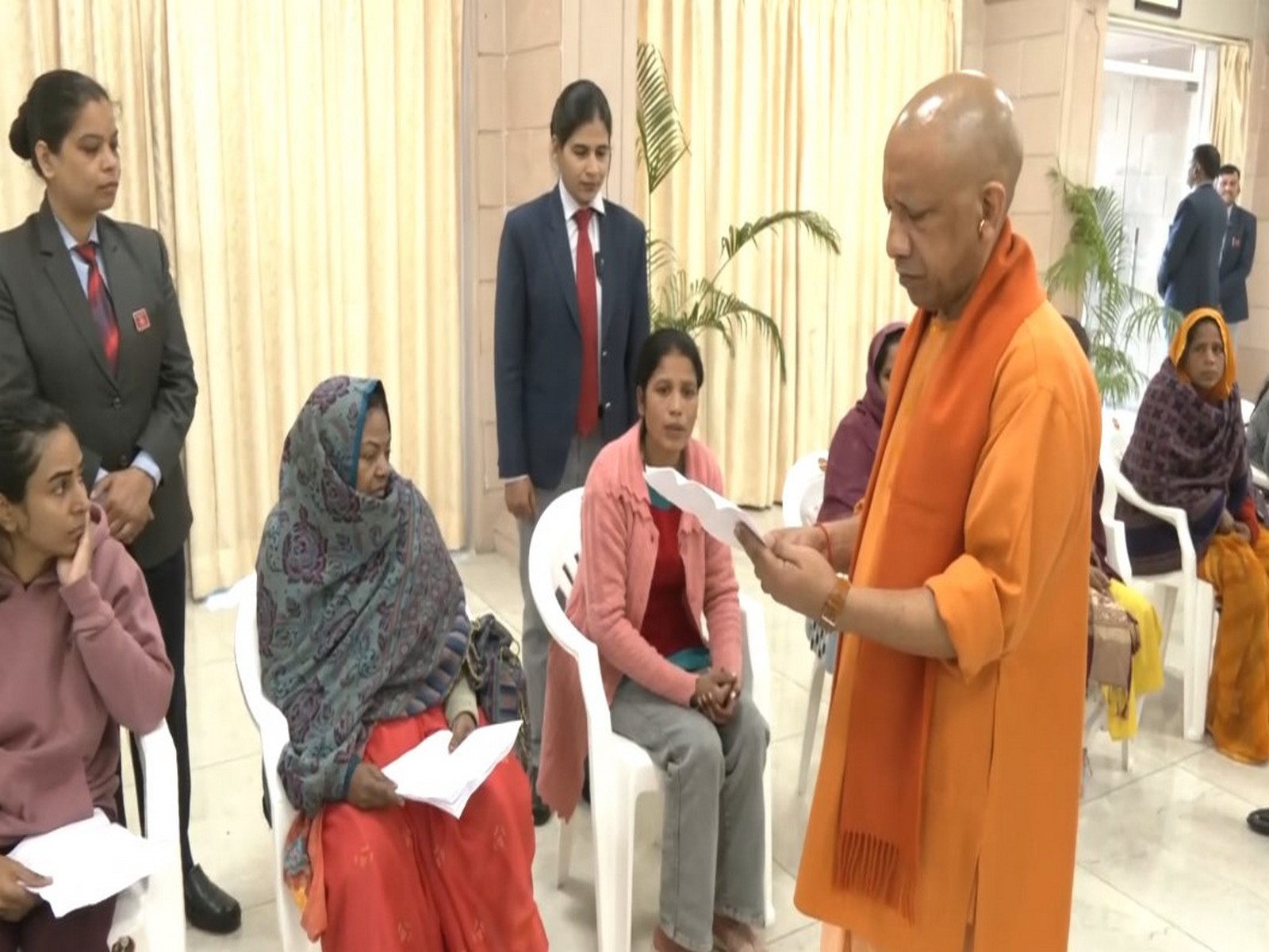 UP CM Yogi Adityanath at Lucknow 'Janta Darshan' (Photo/ANI)