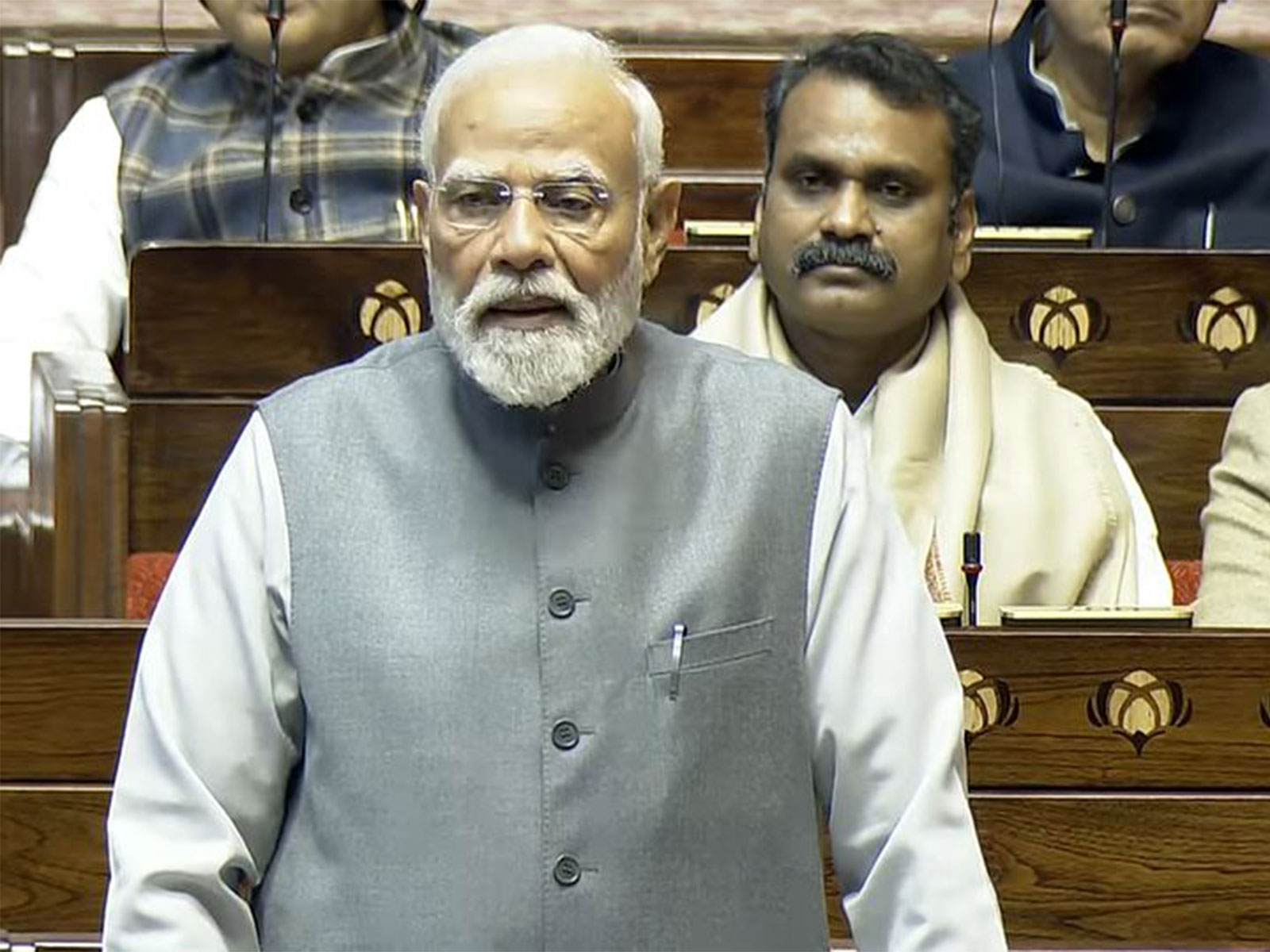 PM Narendra Modi in Rajya Sabha (Photo/Sansad TV)