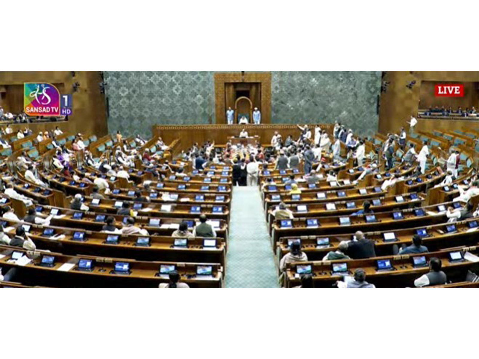 Visuals of the Lok Sabha (Photo/Sansad TV)