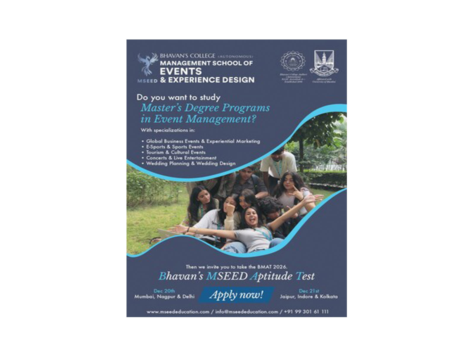 Bhavan’s College MSEED Unveils BMAT (Bhavan’s MSEED Aptitude Test)