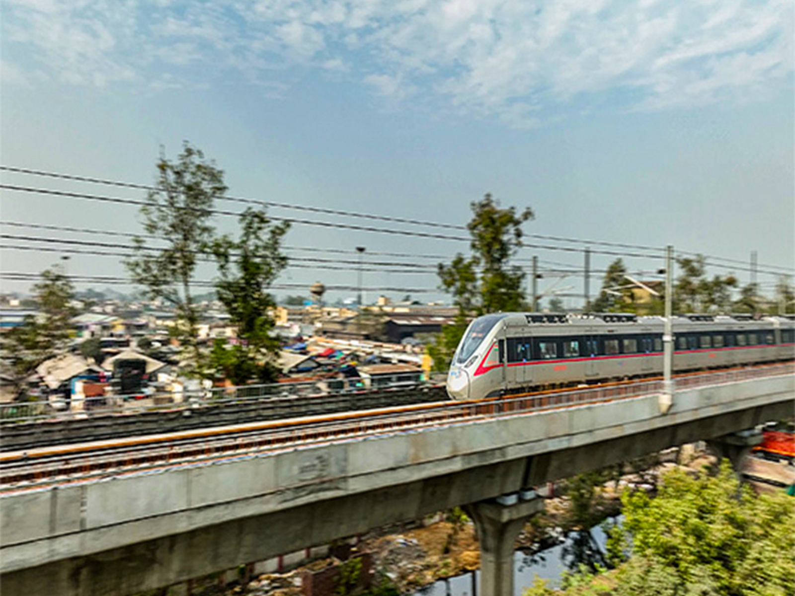 NCRTC completes trial run of Namo Bharat train on entire Namo Bharat corridor between Delhi and Meerut.  (Photo/ANI)