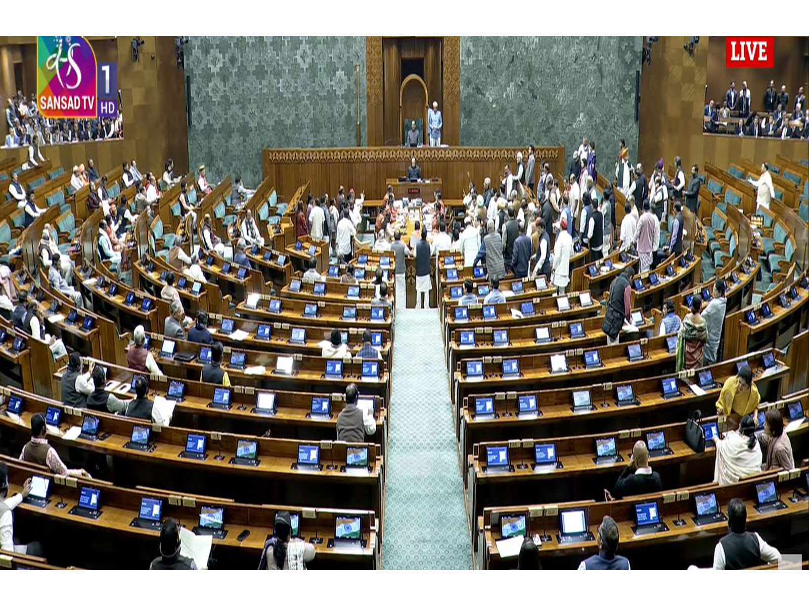 Visuals from Lok Sabha (Photo/Sansad TV)
