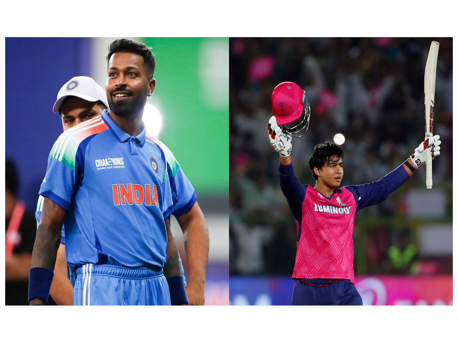 Hardik Pandya and Vaibhav Suryavanshi. (Photo: ANI)