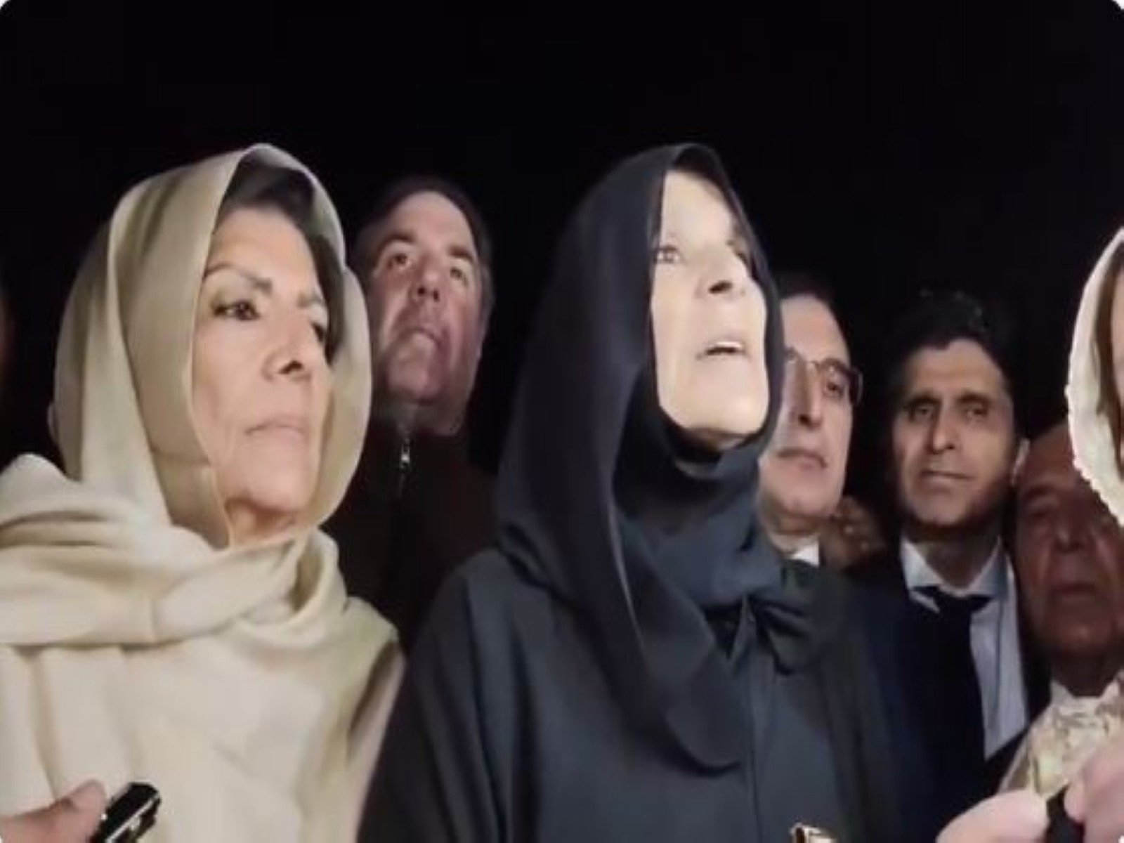 Uzma Khanum, sister of PTI founder Imran Khan, speaks to the media after meeting him at Adiala Jail. (Photo: X/@PTIOfficialUSA)