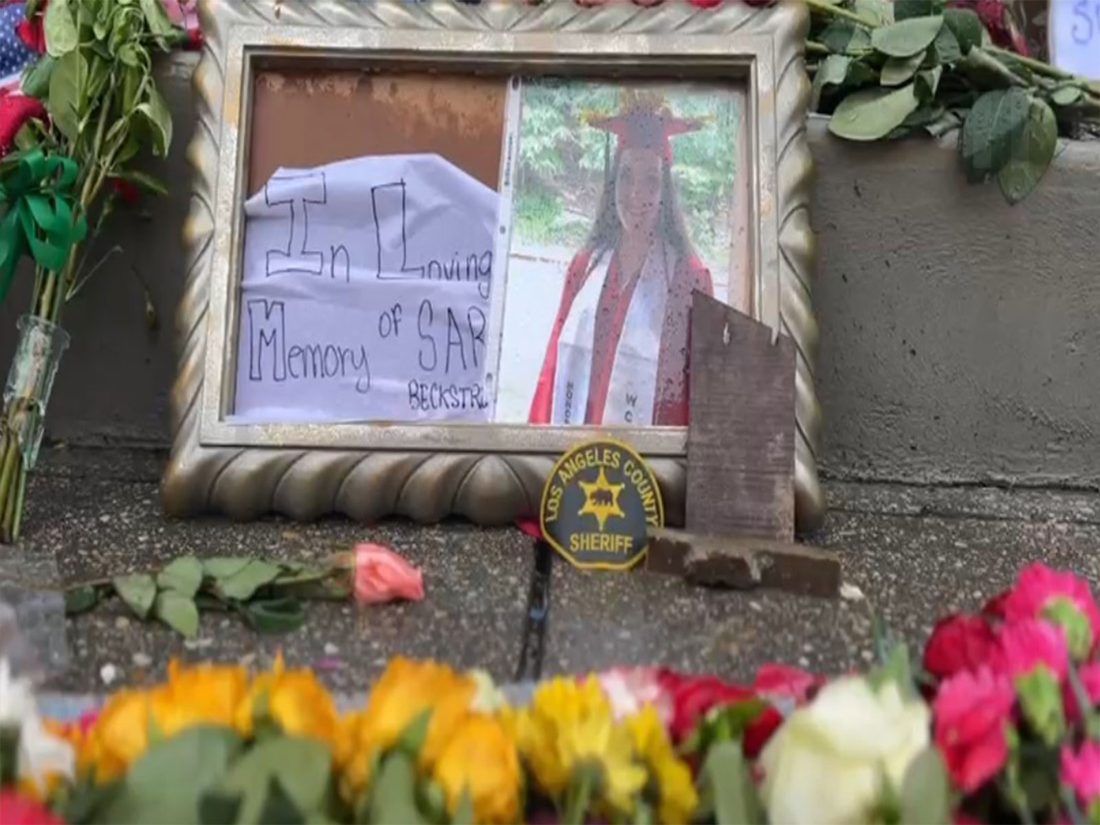 Makeshift memorial for slain National Guard member, Sarah Bereckstrom (Photo/ANI) 