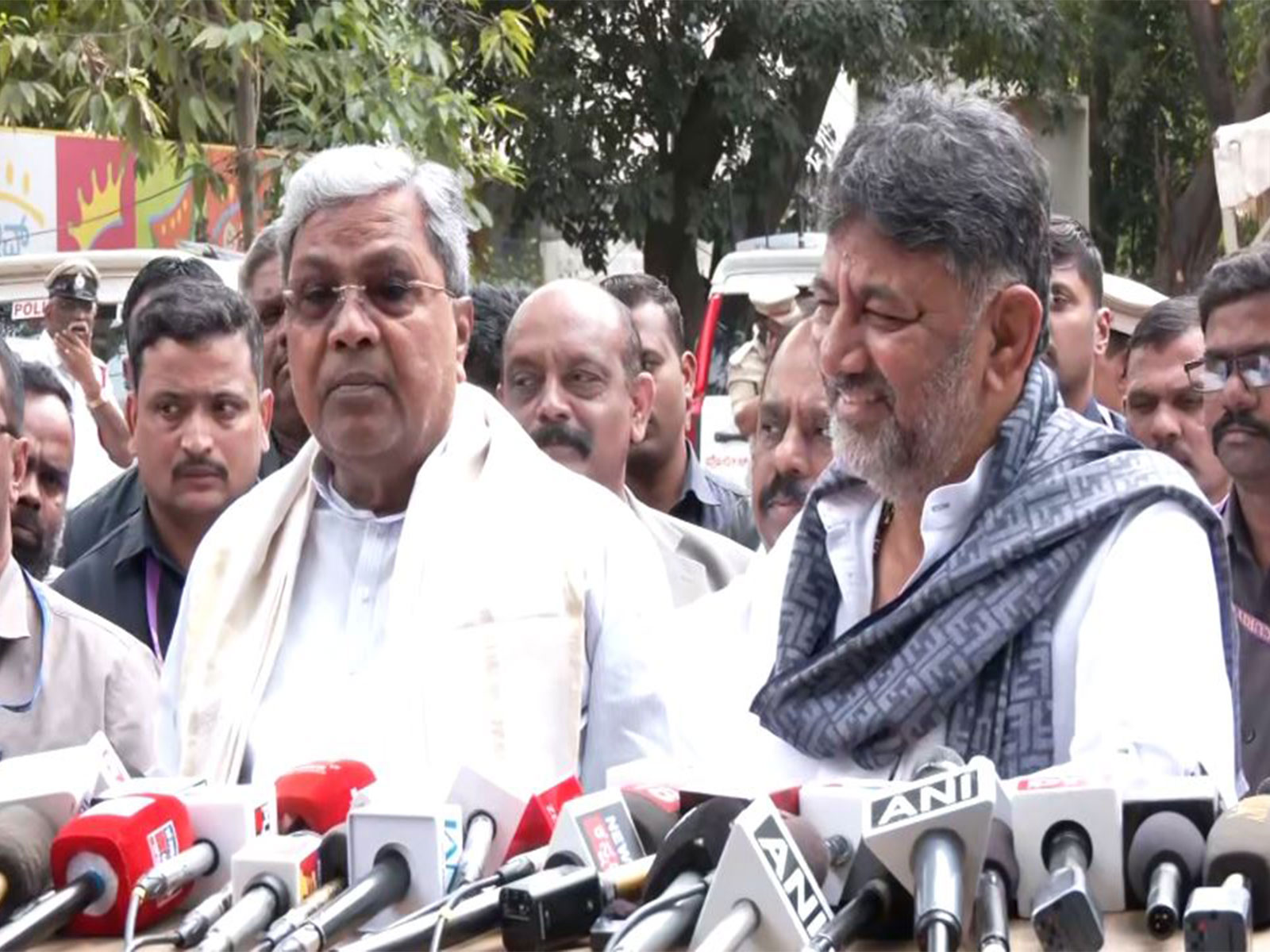 Karnataka CM Siddaramaiah with Deputy CM DK Shivakumar (Photo/ANI)