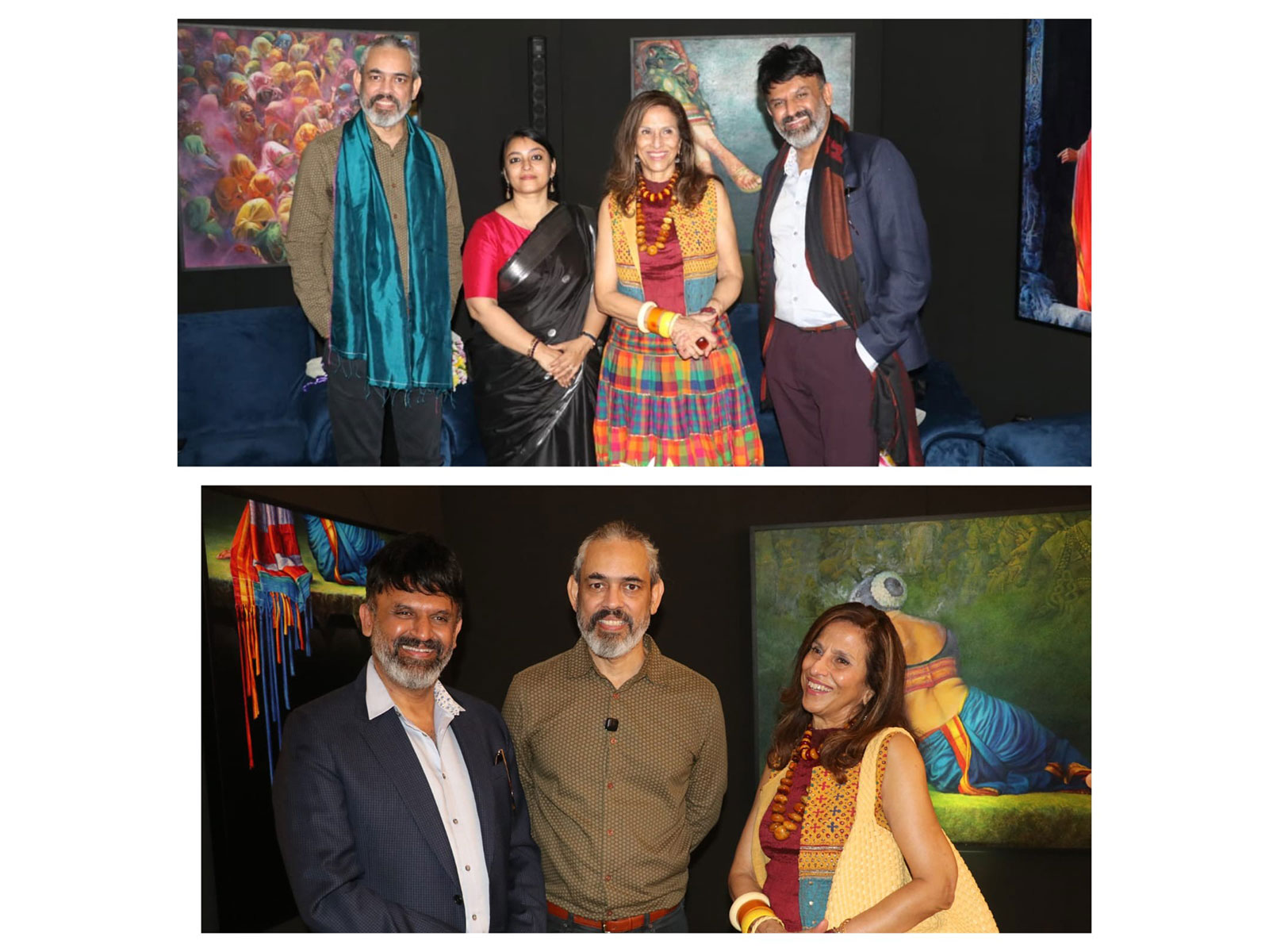 (L-R): Artist Viveek Sharma, Curator Lina Vincent, Author Shobhaa De, and ZenCrafart Partner- Rashmin Majithia at the inauguration of “Sacred Gestures” at Jehangir Art Gallery