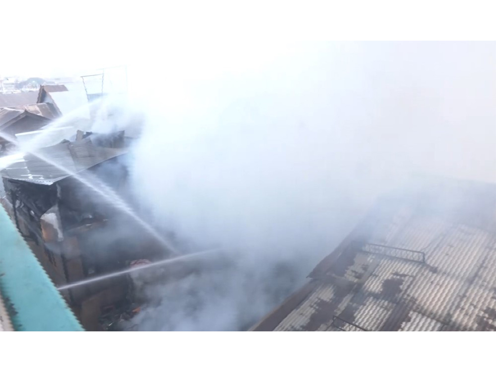 Fire breakout in Nowpora area of Srinagar. (Photo/ANI)